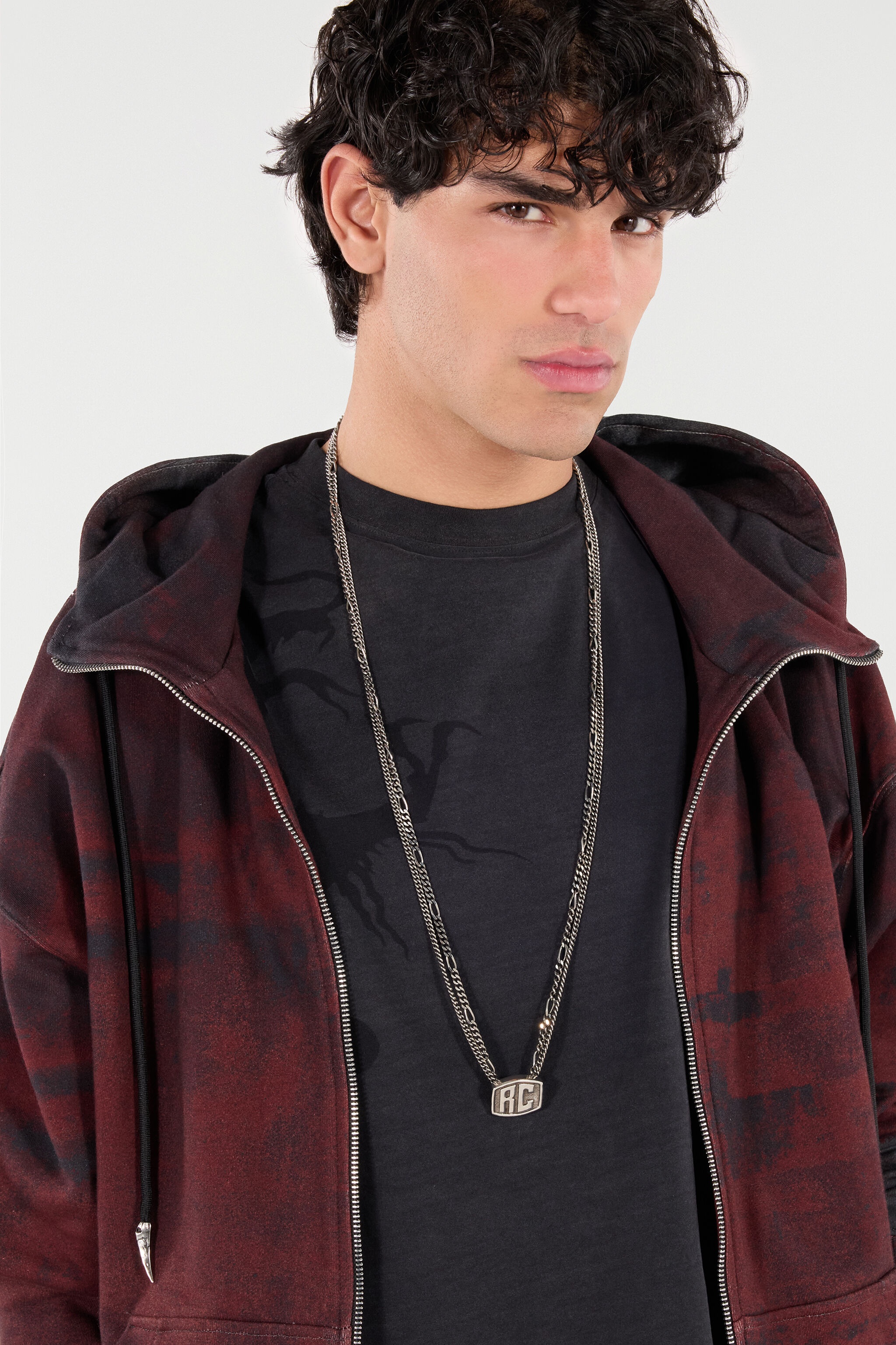 Necklace With Double Chain And RC Monogram - 2