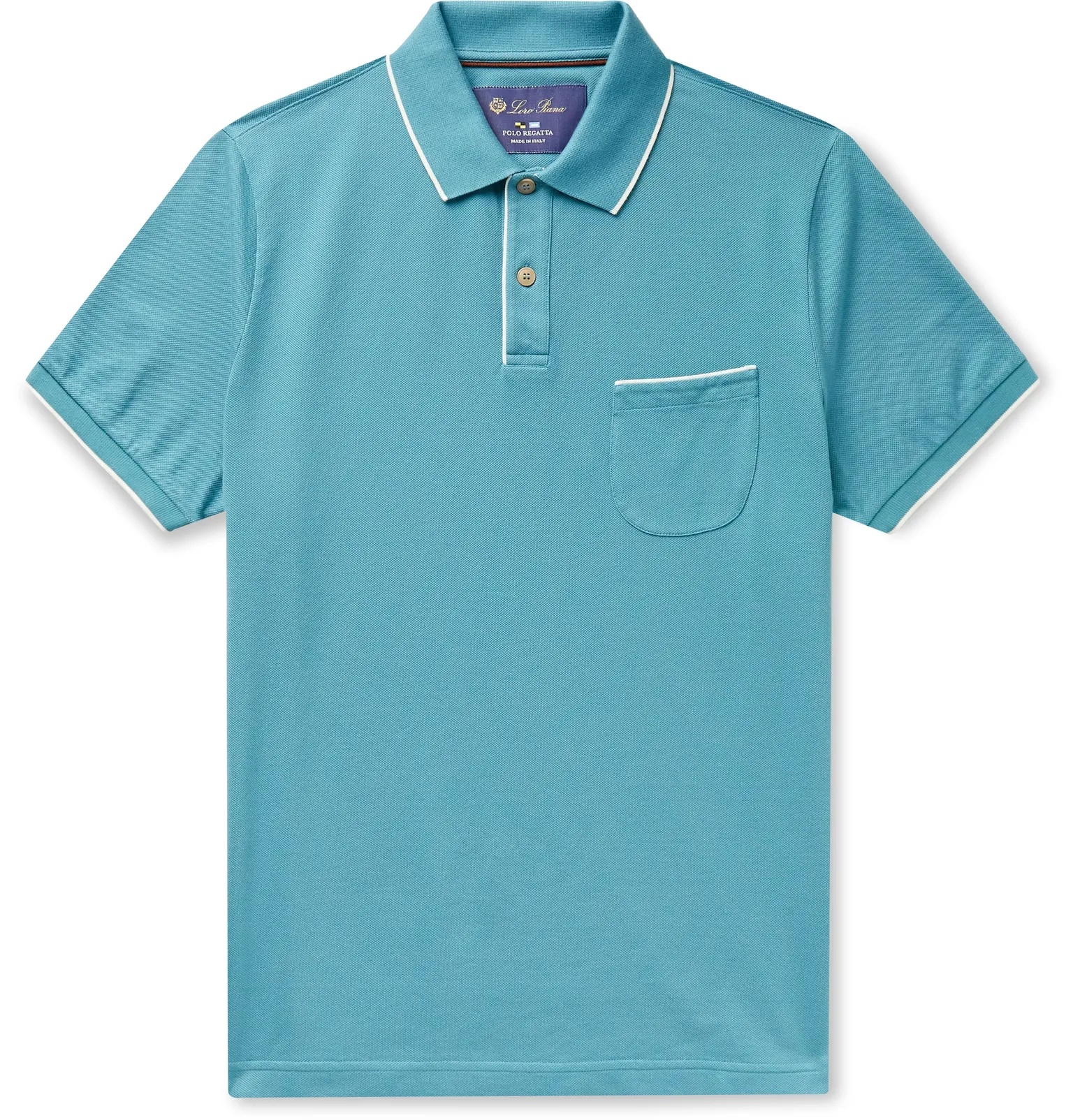 Contrast-Tipped Stretch-Cotton Piqué Polo Shirt - 1