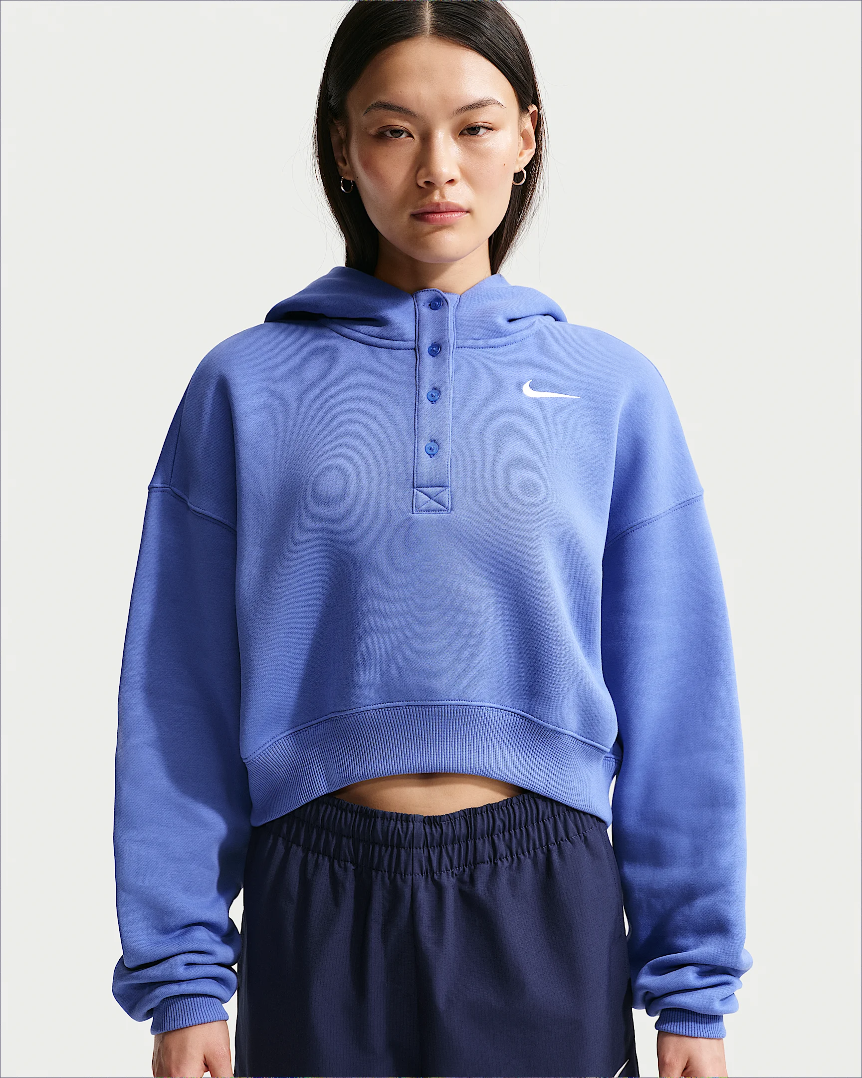 Nike Sportswear Phoenix Fleece Women's Oversized Cropped Henley Hoodie - 1
