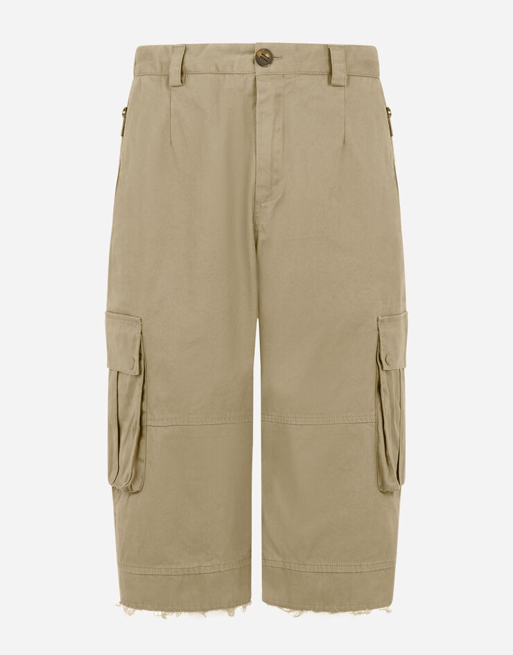 Stretch cotton cargo shorts - 3