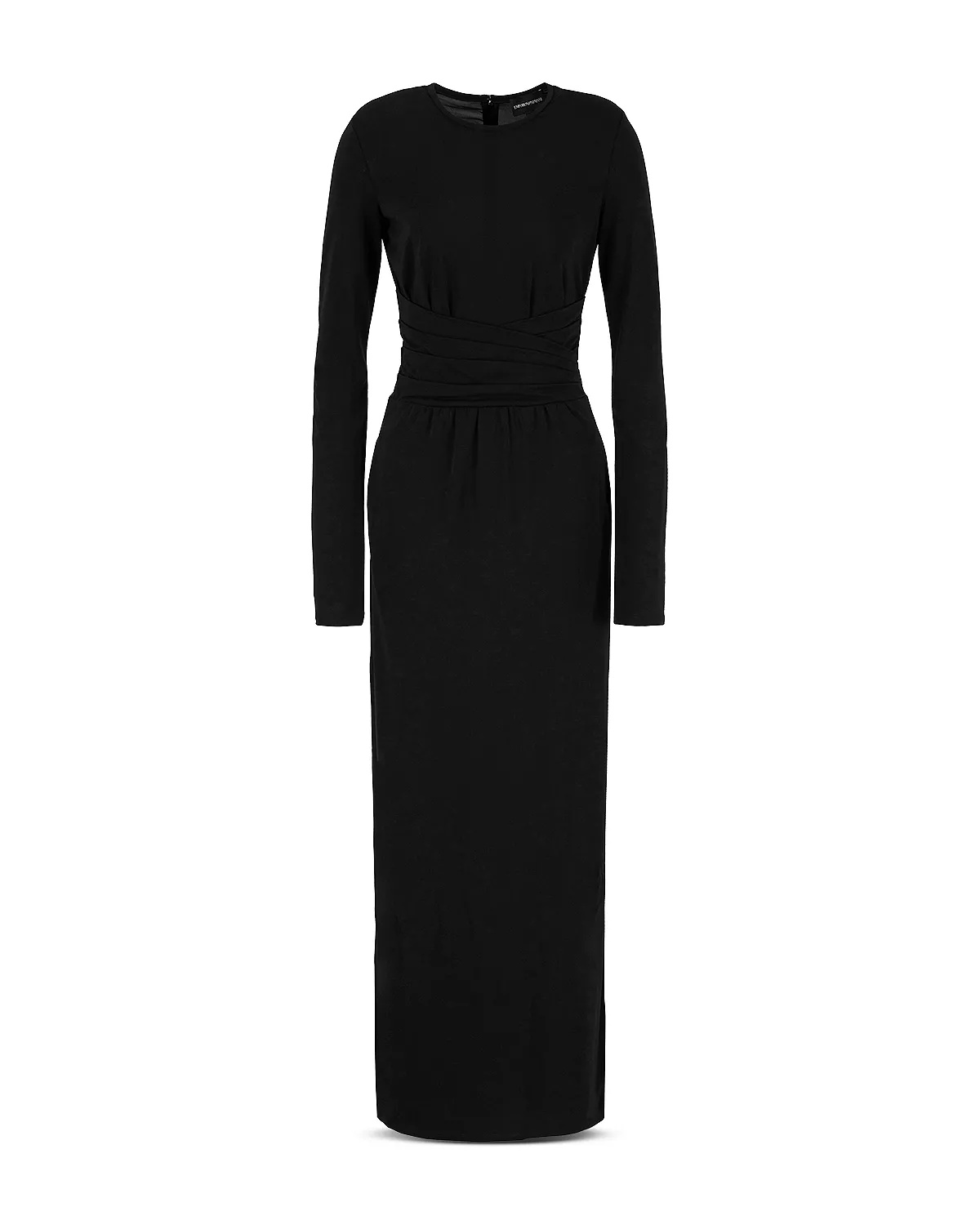 Stretch Jersey Long Dress With Waist Draping - 1