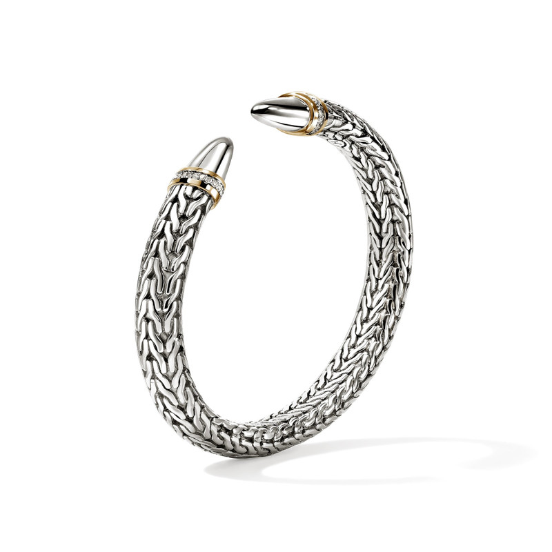 Spear 50 Flex Cuff, Gold, Sterling Silver, Diamonds 3