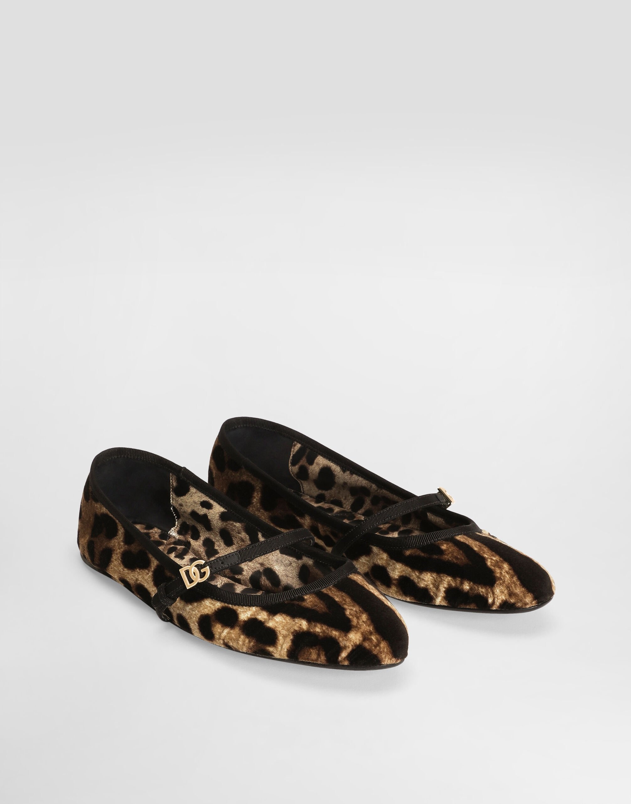 Printed velvet ballet flats - 2