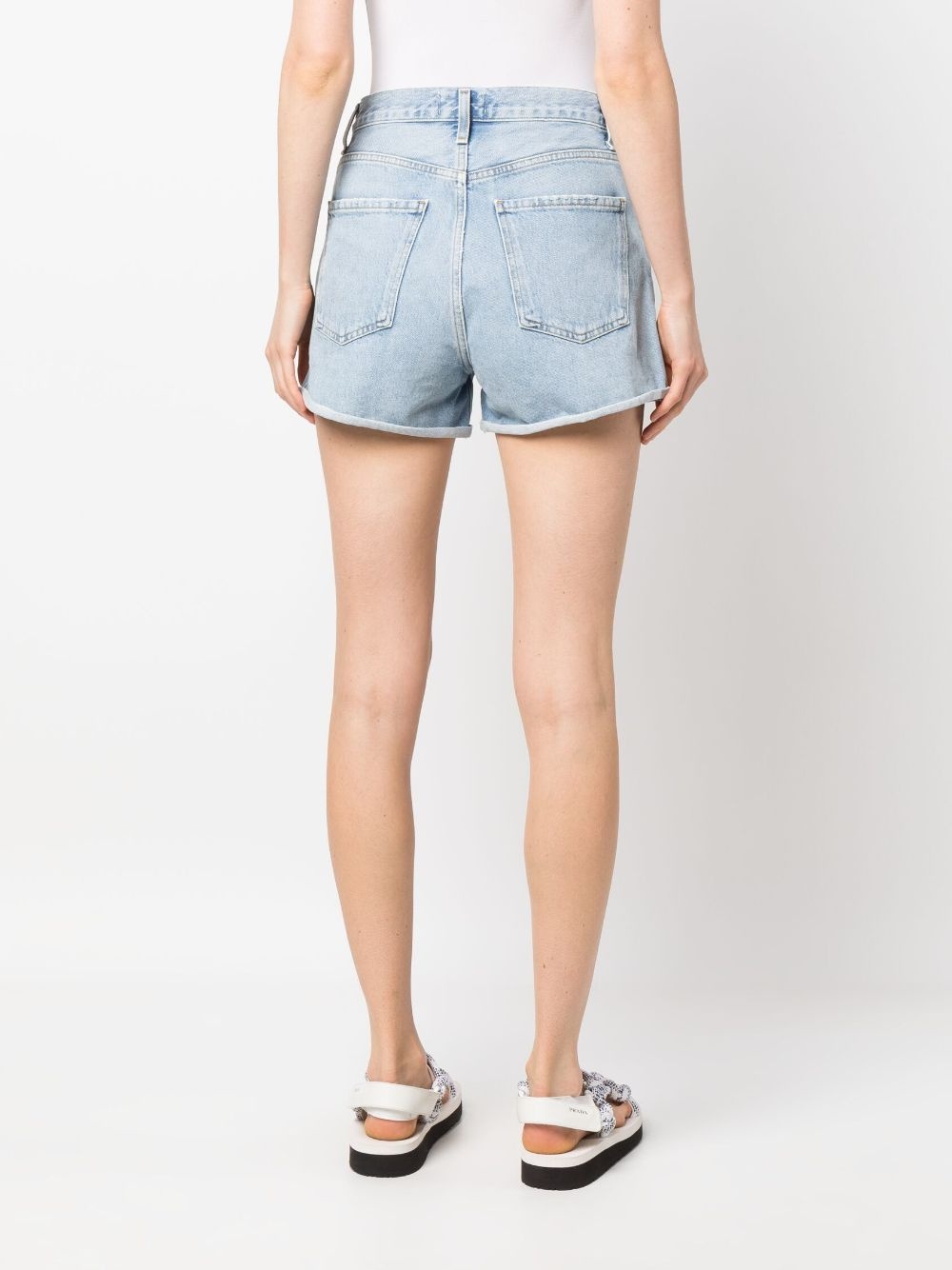 high-rise denim shorts - 4
