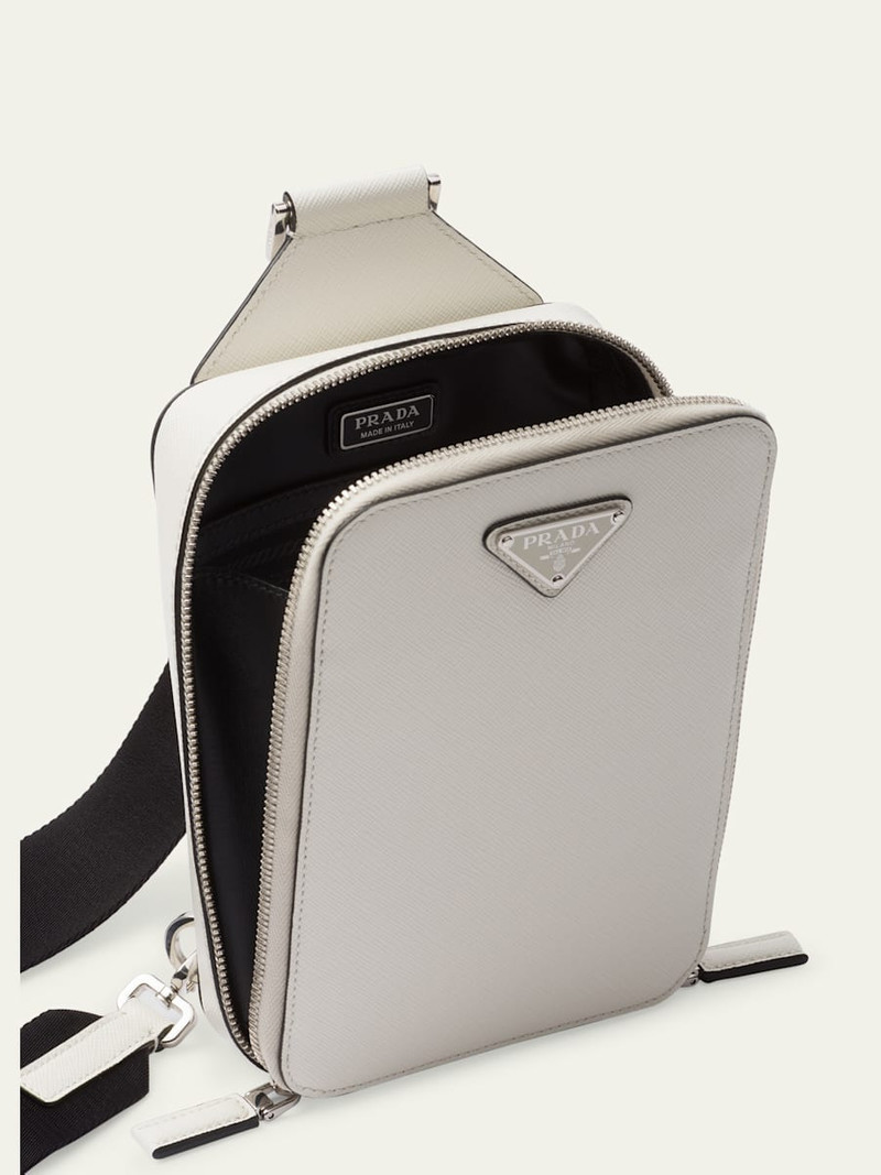 Prada Men's Saffiano Leather Sling Backpack outlook
