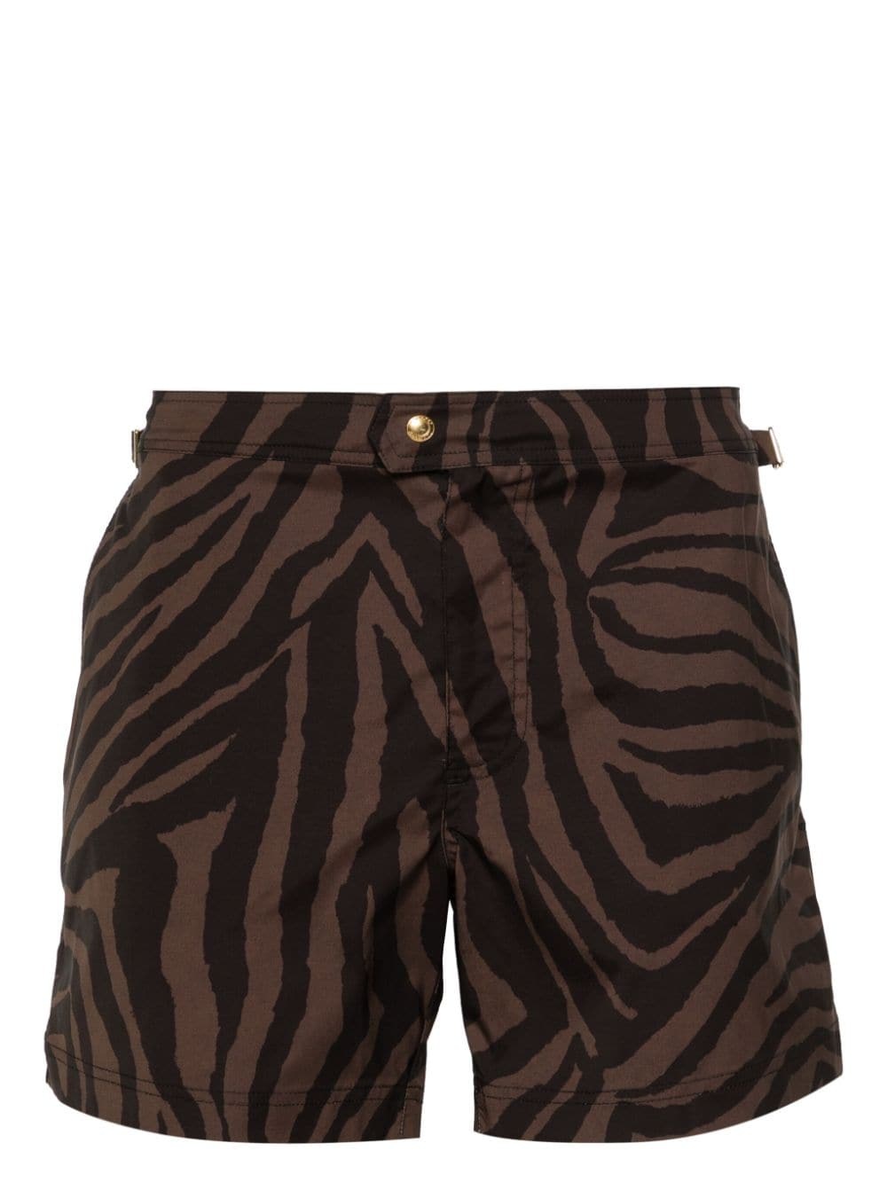 zebra-print swim shorts - 1