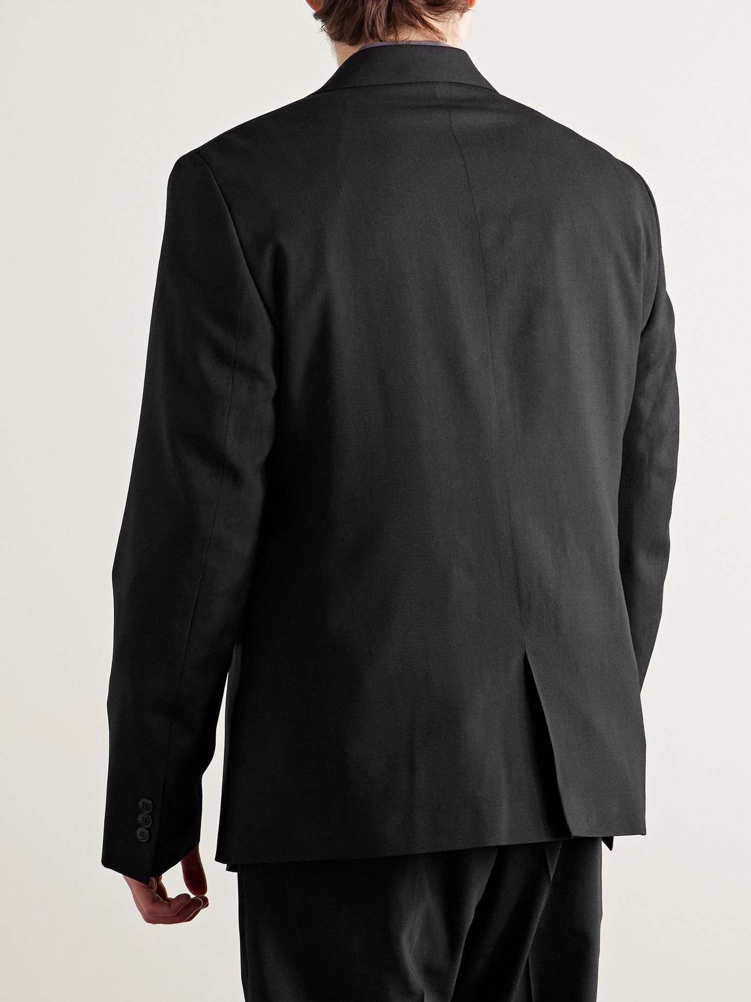 Wool Barathea Suit Jacket Black - 3