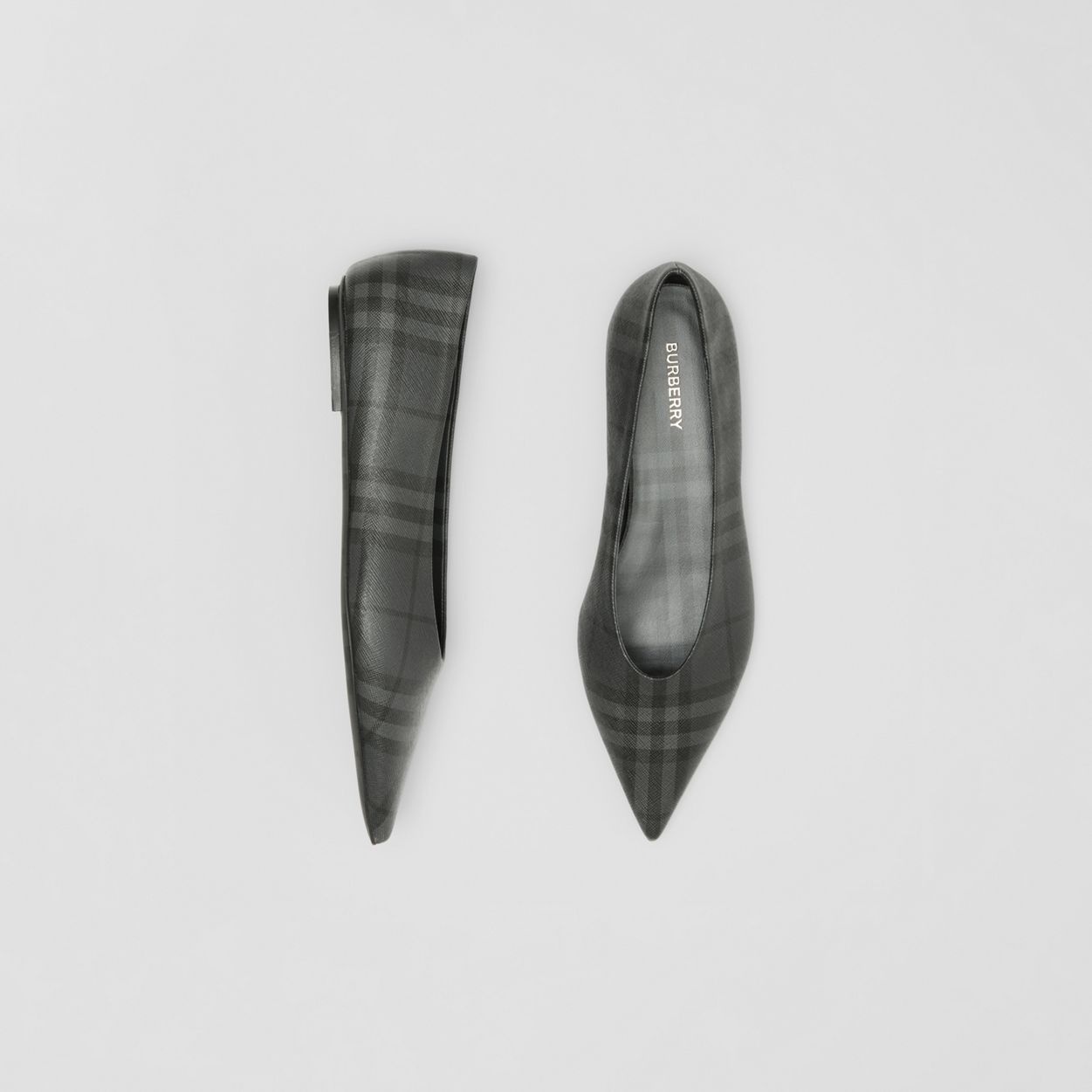 Vintage Check Point-toe Ballerinas - 7