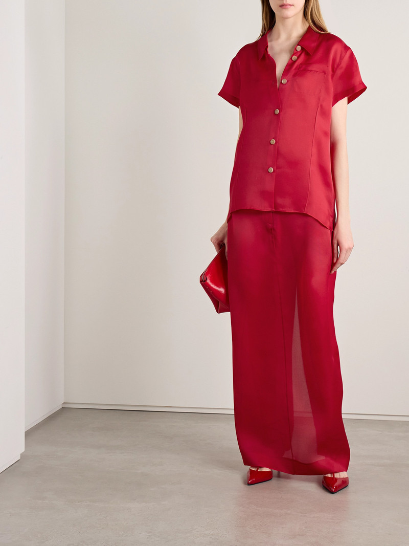 KHAITE Keefe Silk-organza Shirt outlook