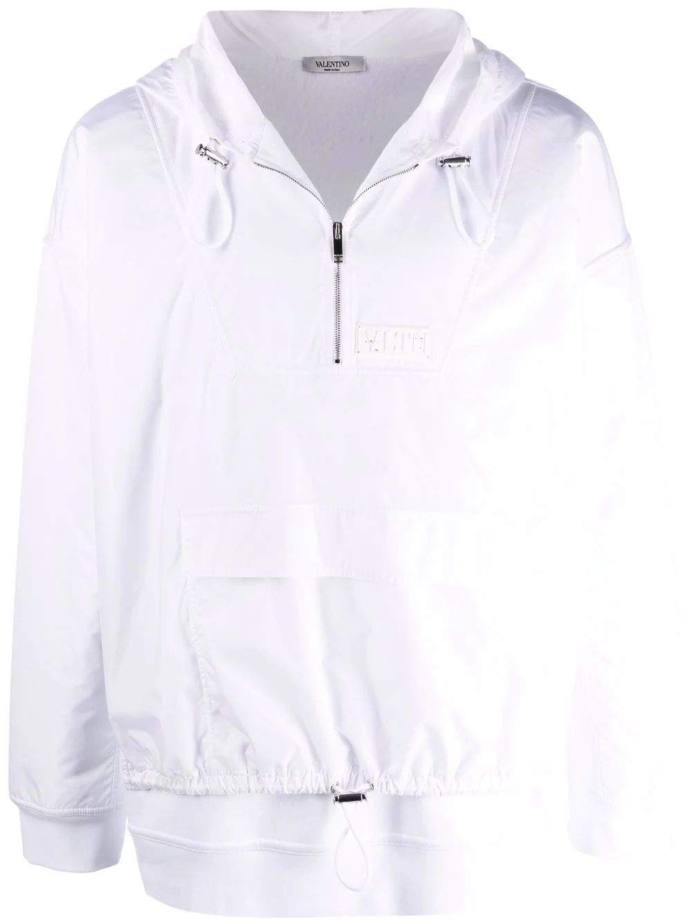 VLTN-patch zip-up hoodie - 1