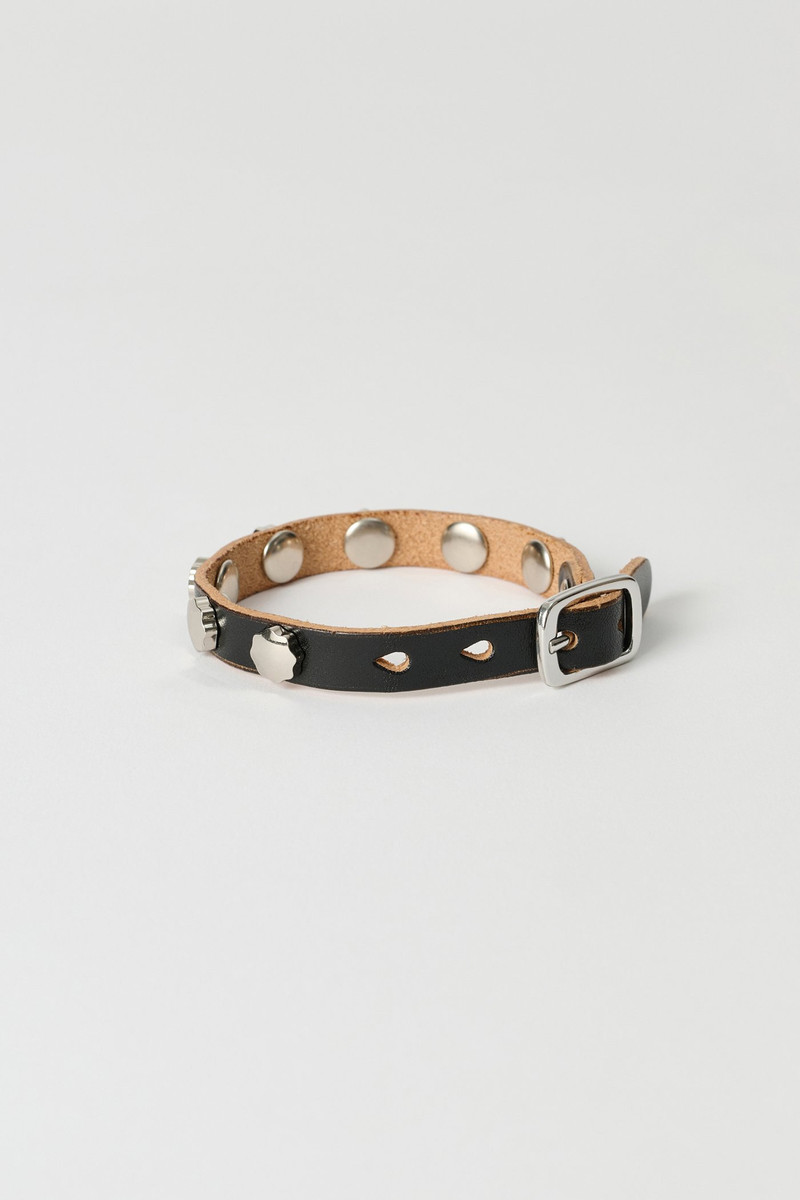 Our Legacy Flower Bracelet Deep Black Leather outlook