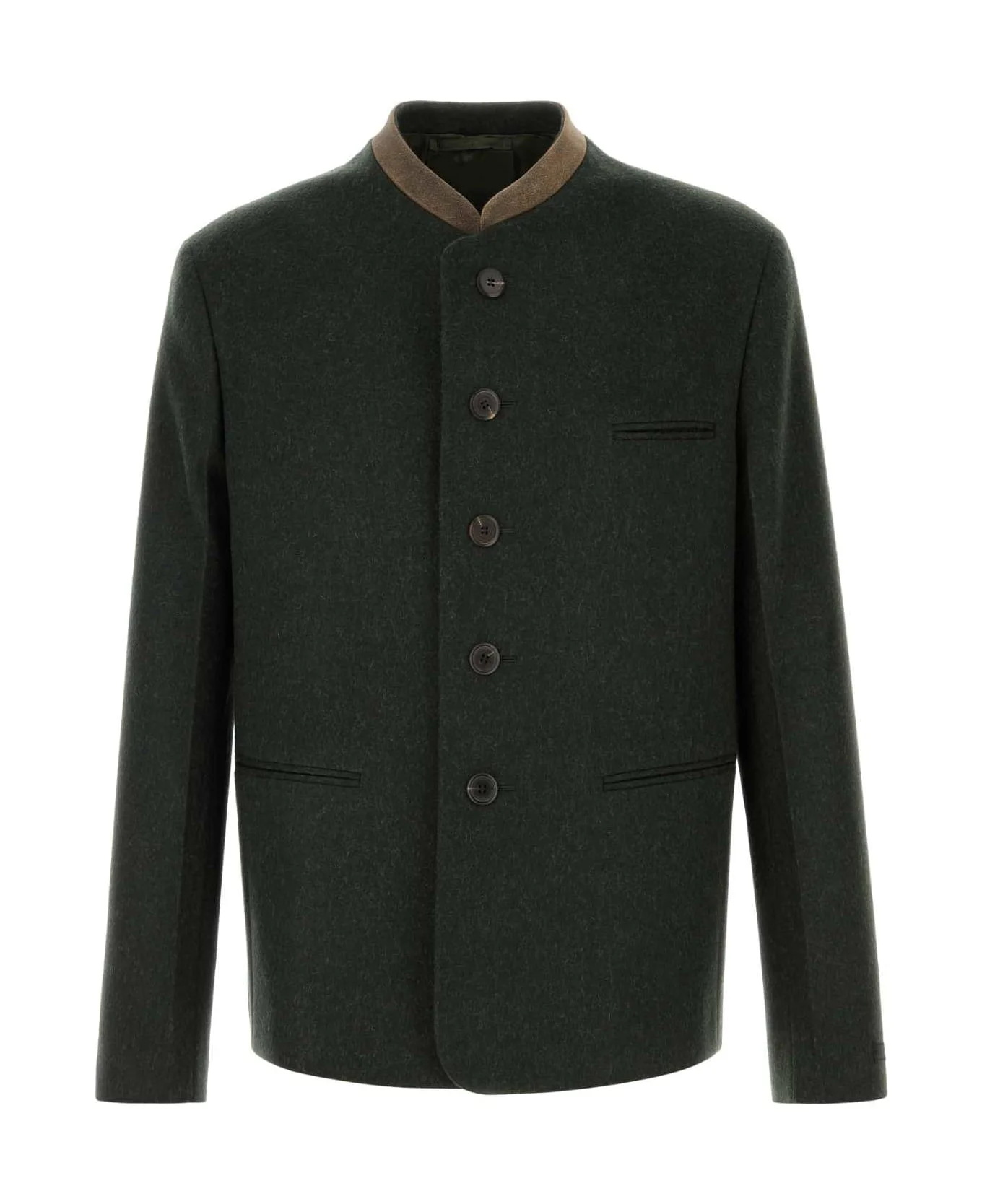Bottle Green Wool Blazer - 1