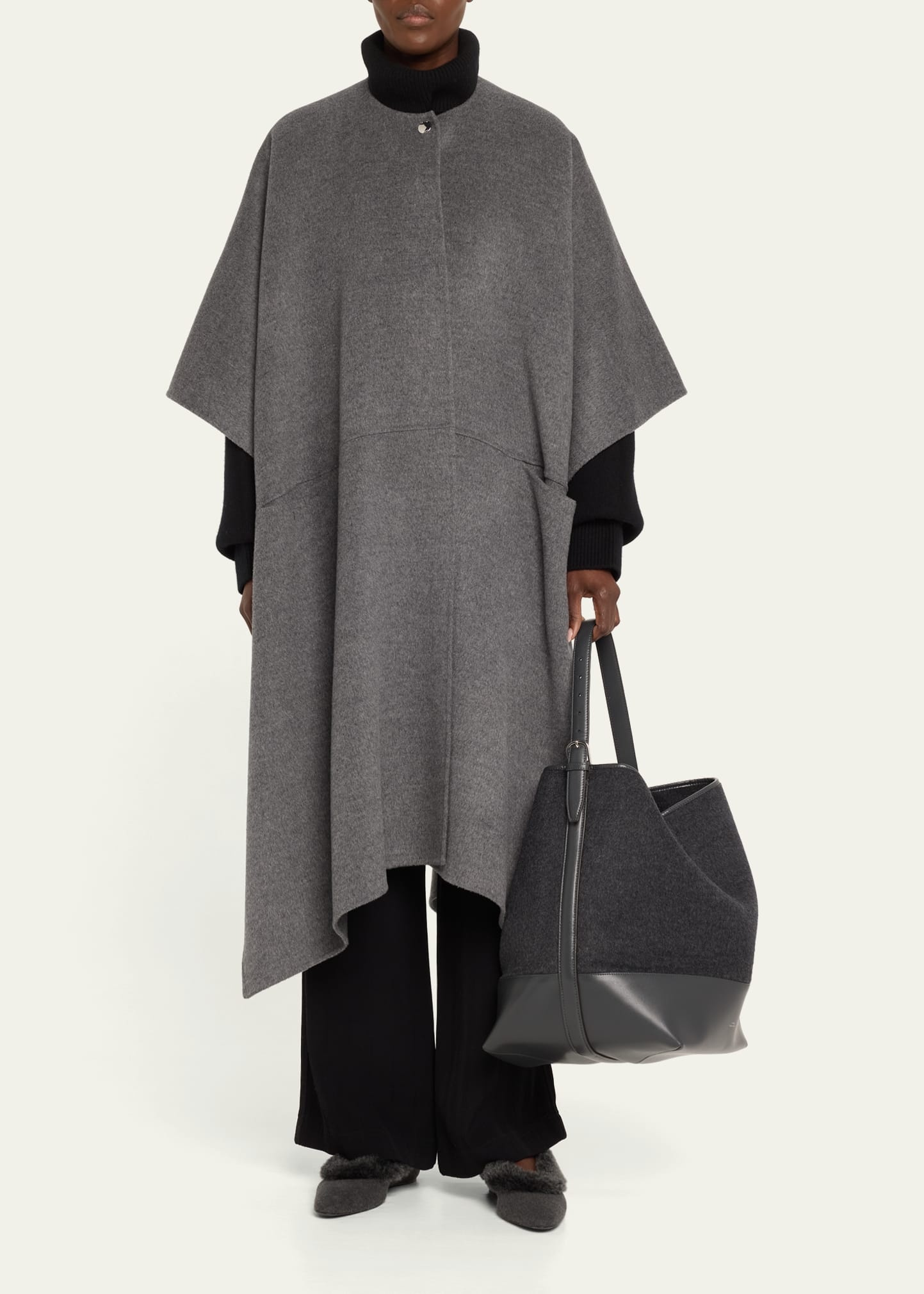 Belted Wool & Leather Tote Bag - 6