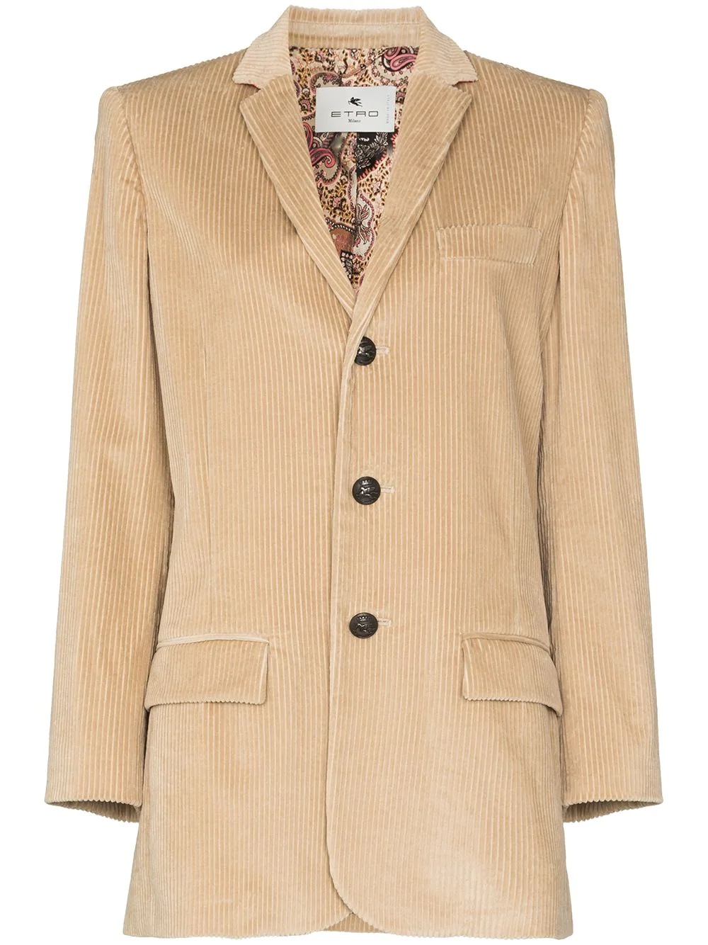 single-breasted corduroy blazer - 1