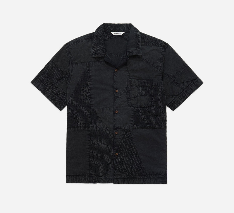 Vacation Shirt - Black Overdyed Patchwork 1
