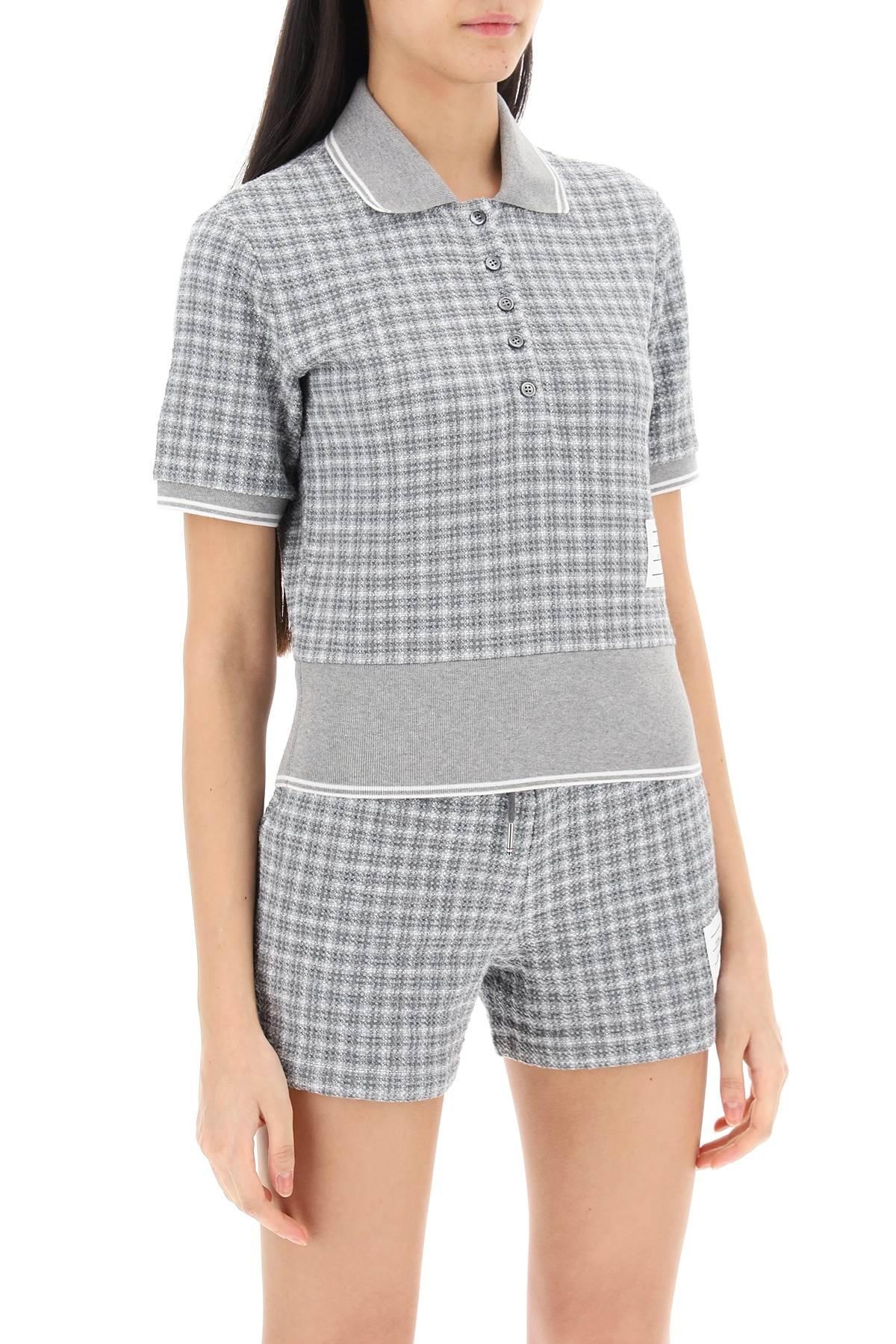 THOM BROWNE - Check tweed polo shirt - 3