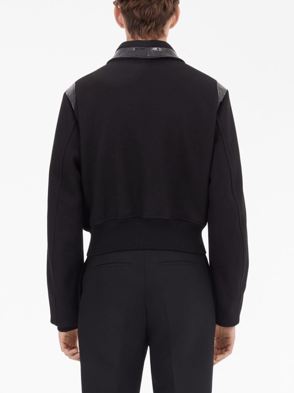 pointed-flat collar wool jacket - 4