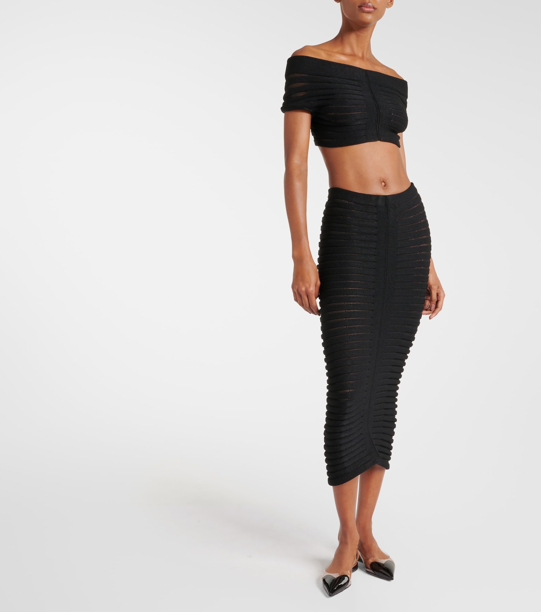 Skeleton knitted midi skirt - 2