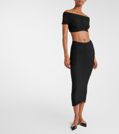 Alaïa Skeleton knitted midi skirt outlook