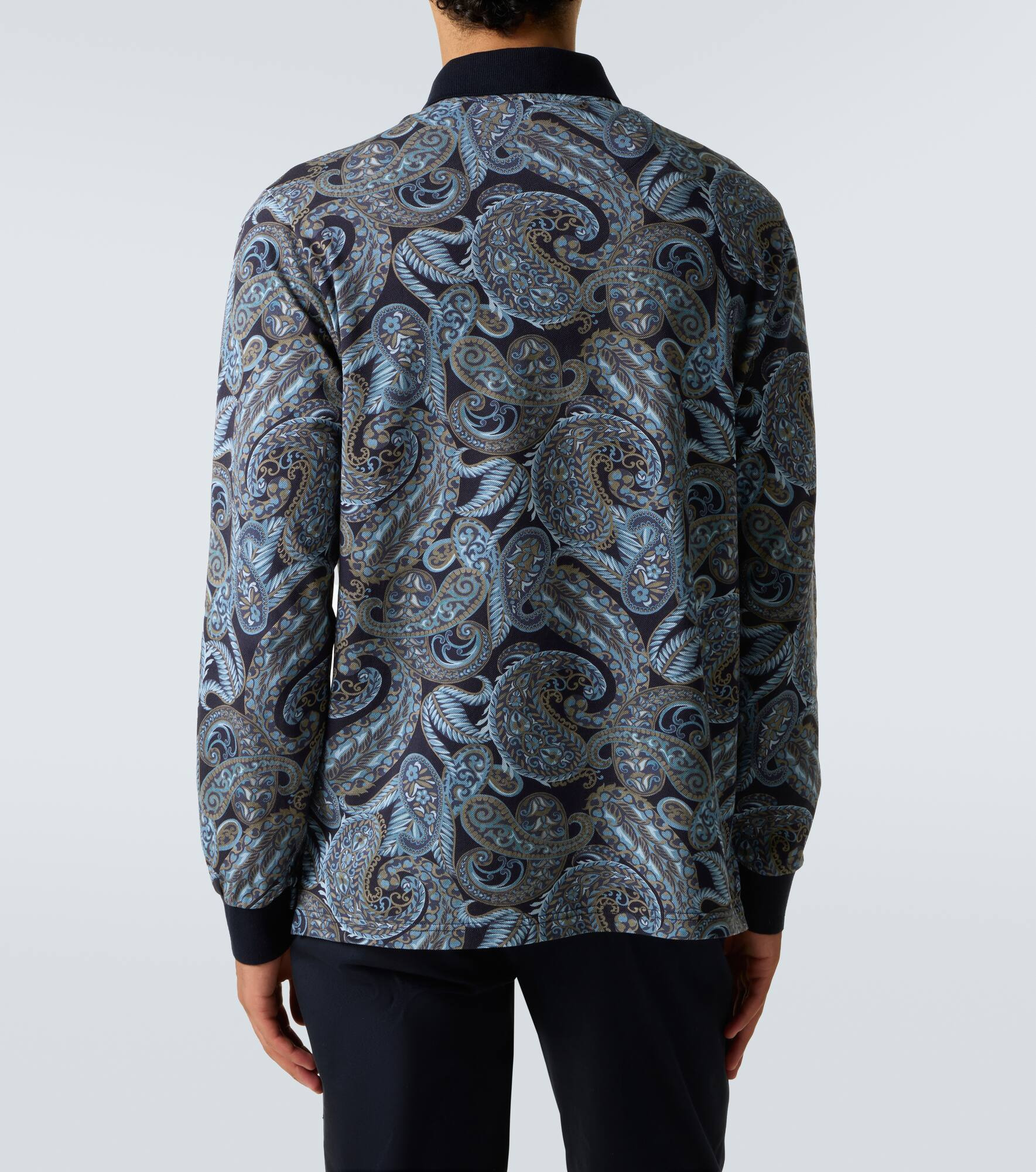 Paisley cotton polo sweater - 4