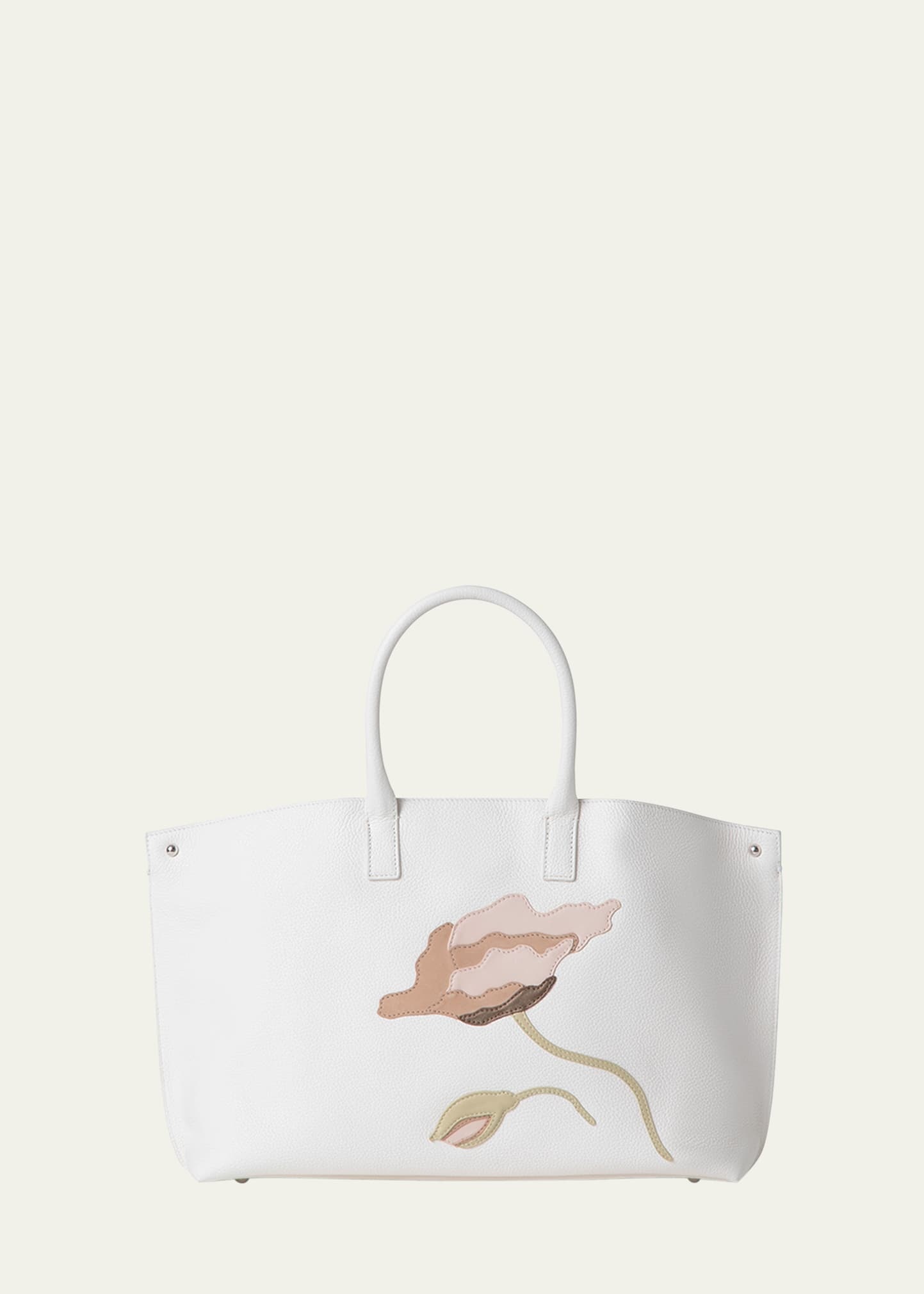 Ai Small Flower Leather Top-Handle Bag - 5