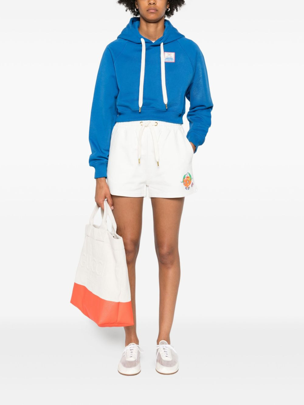 drawstring organic-cotton shorts - 2