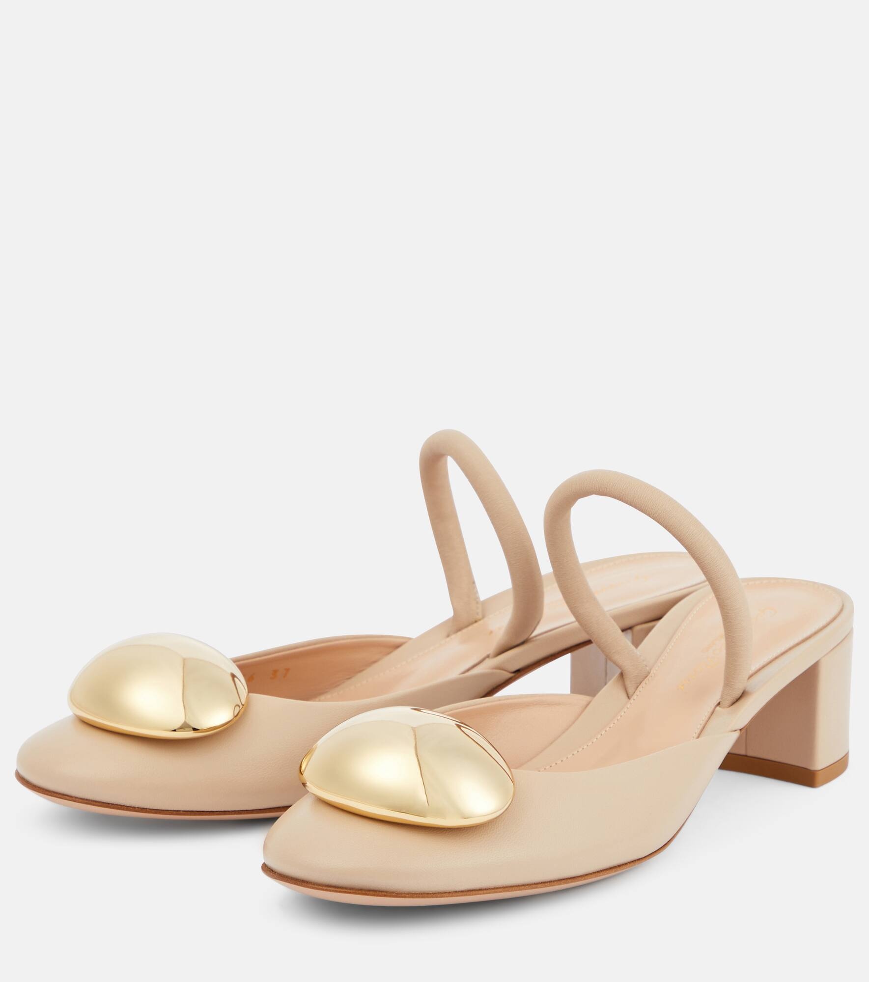 Leather slingback pumps - 5