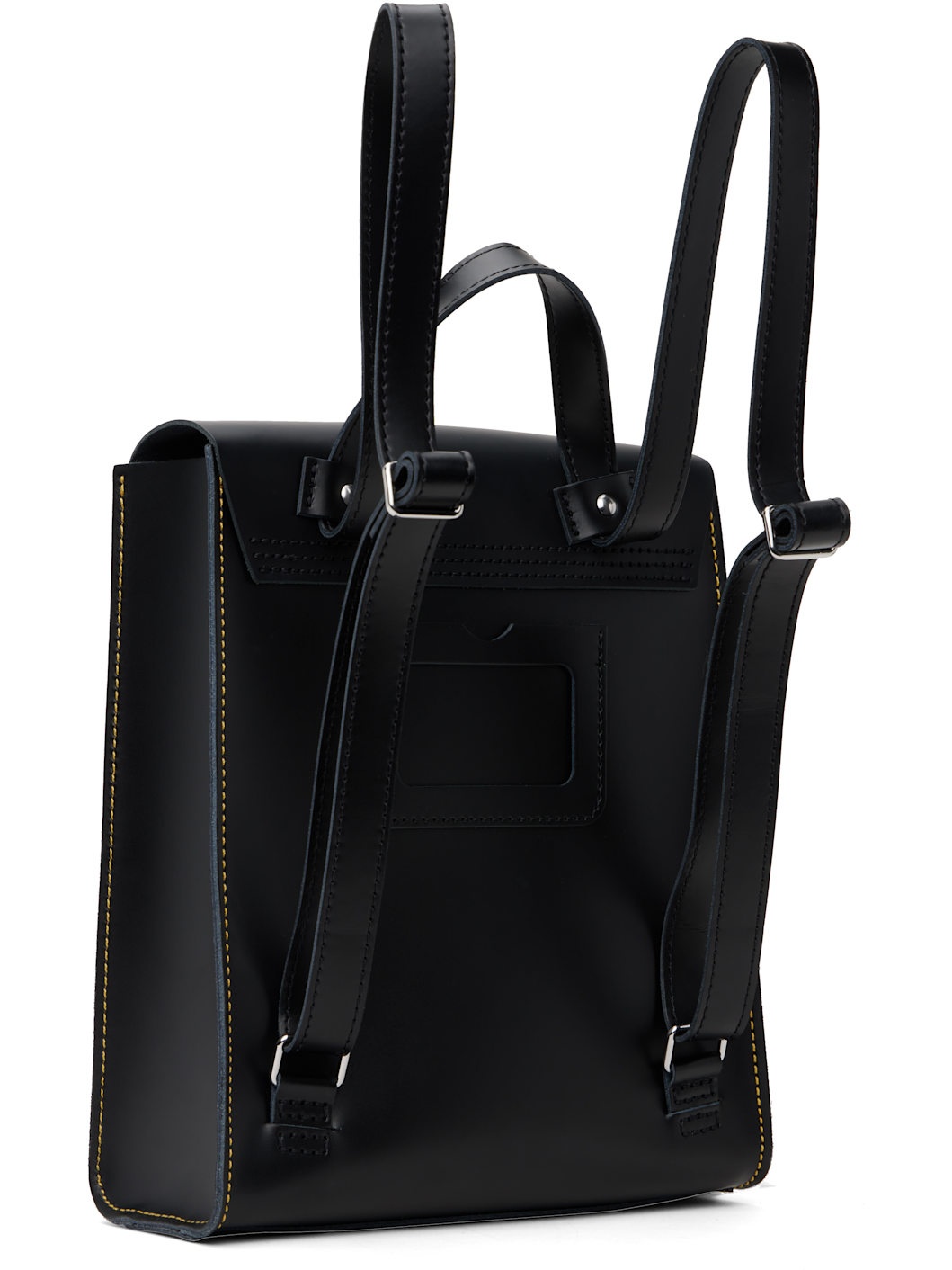 Black Leather Mini Backpack - 3