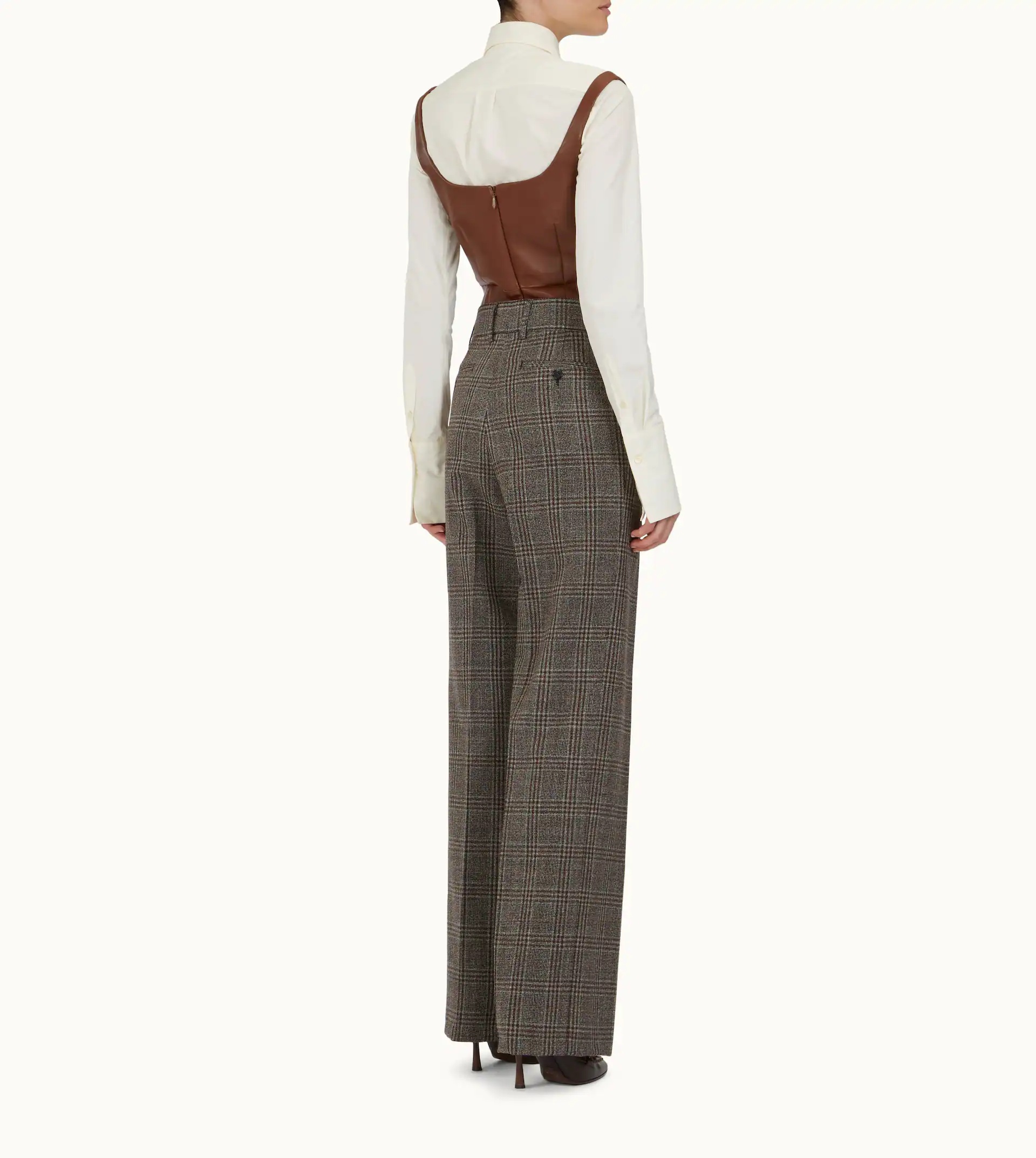 TROUSERS IN WOOL - GREY, RED - 3