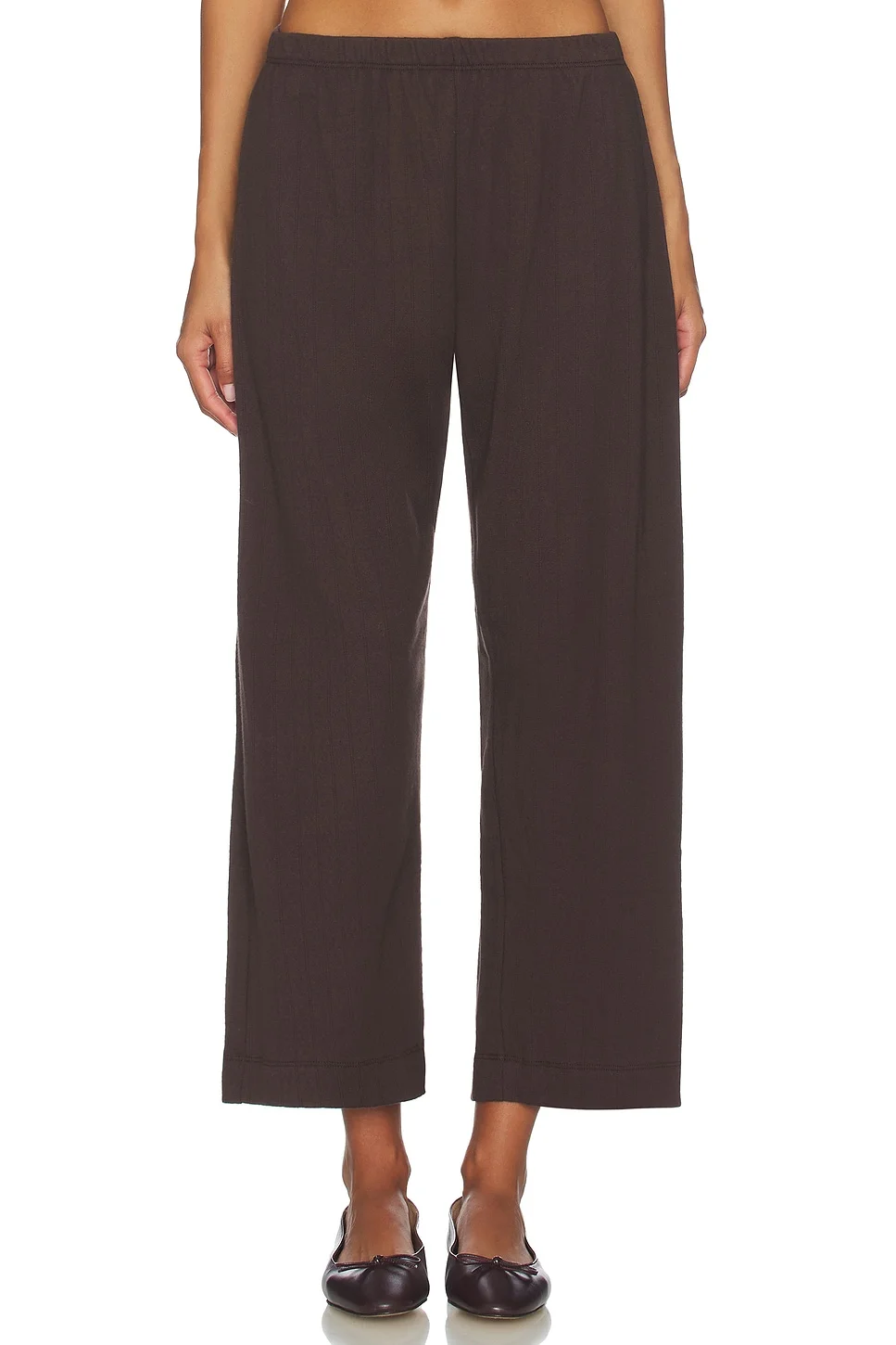 Pointelle Crop Wide Leg Pant - 1