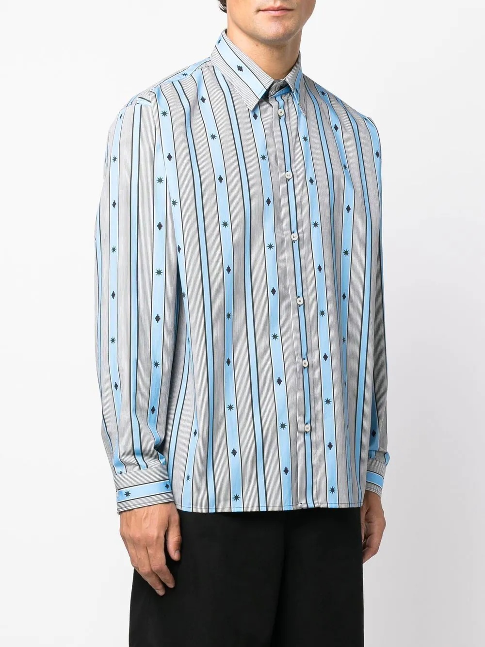 striped button-up shirt - 3