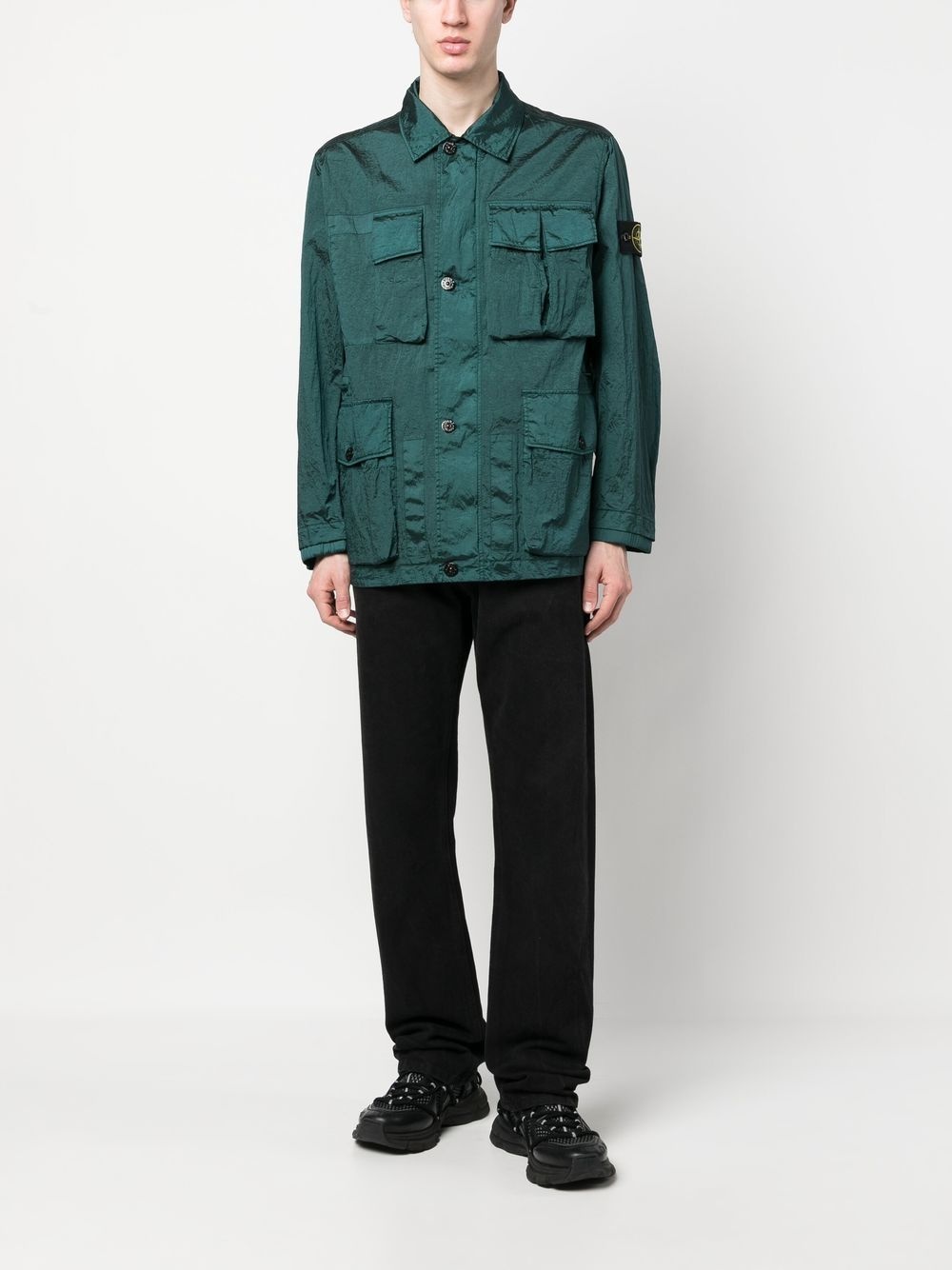 Compass-patch shirt jacket - 2