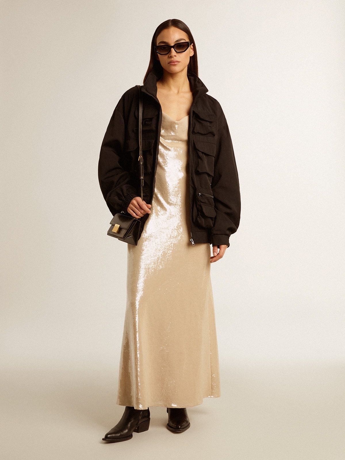 Black multi-pocket windcheater - 3