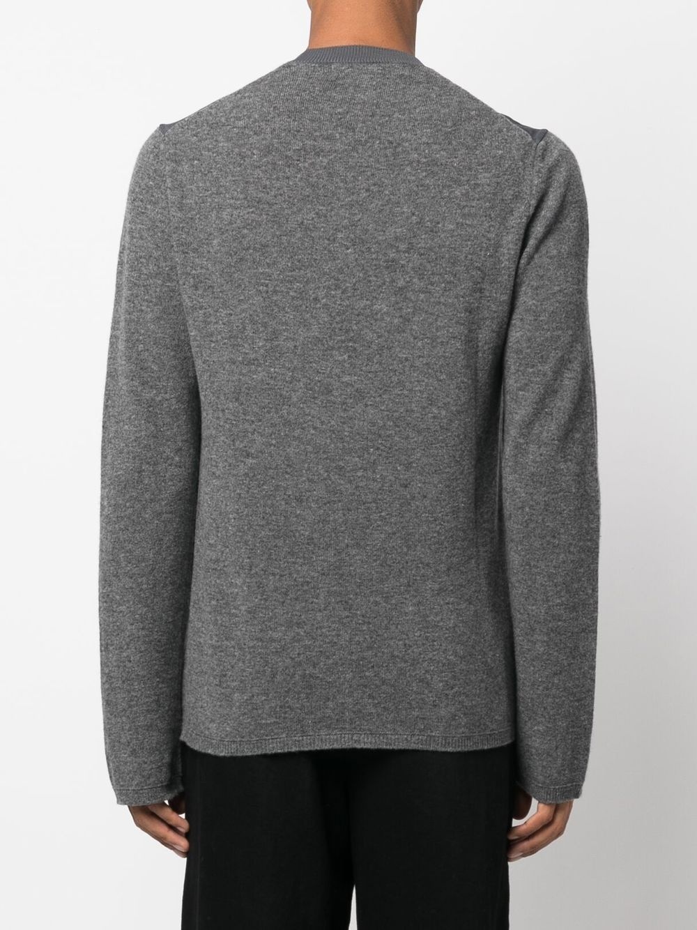 contrast-panel crew-neck jumper - 4