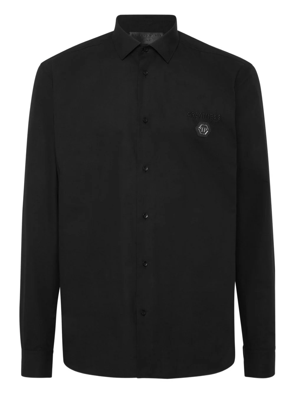 logo-plaque embroidered shirt - 1