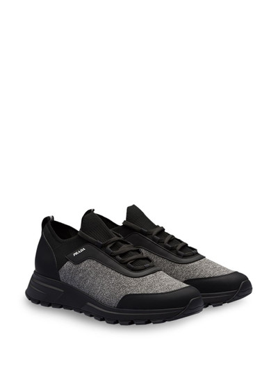 Prada Mouliné knitted panel sneakers outlook