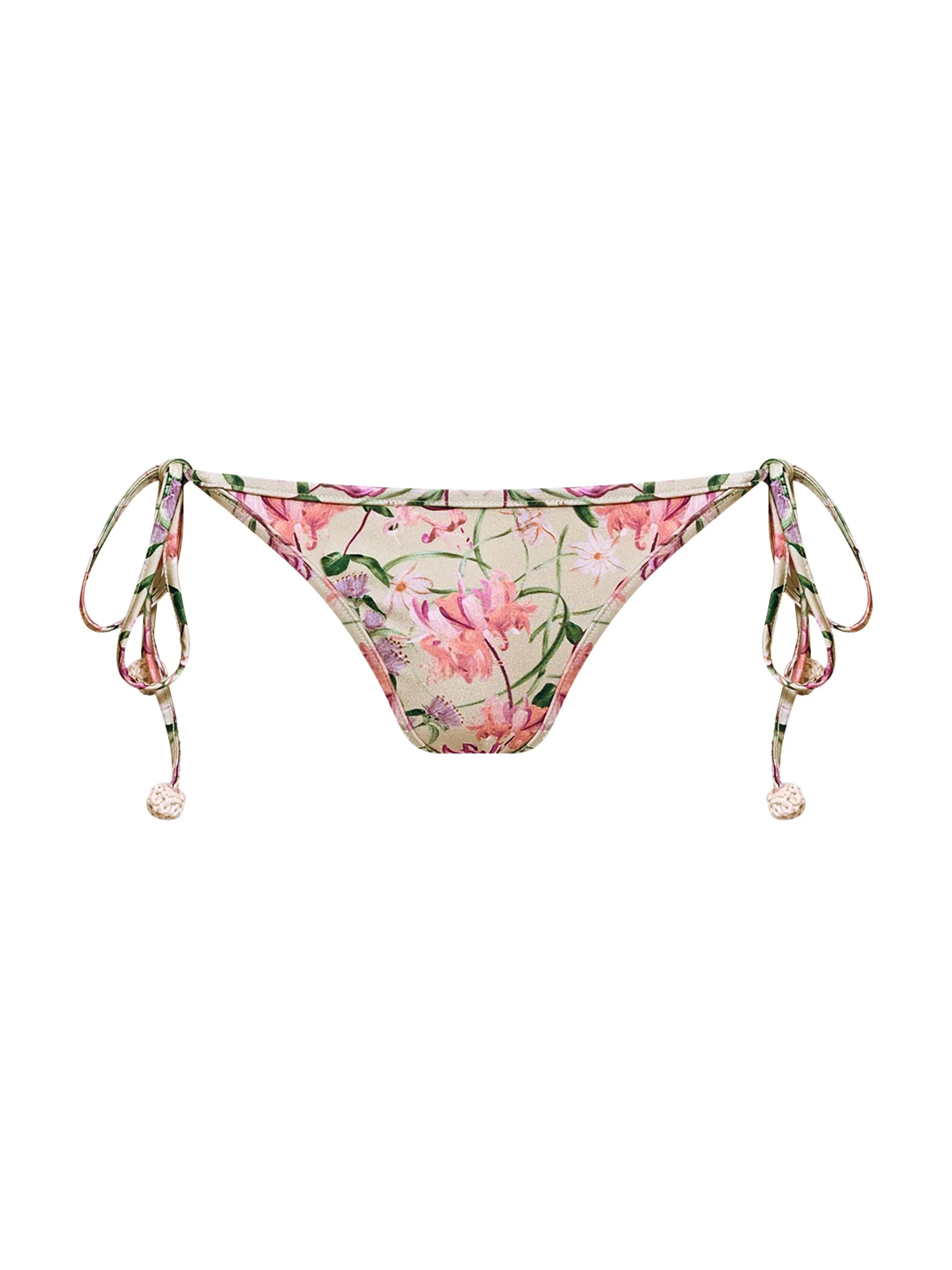 Women's Honey Flower Lace Bikini Bottom - Green - 1