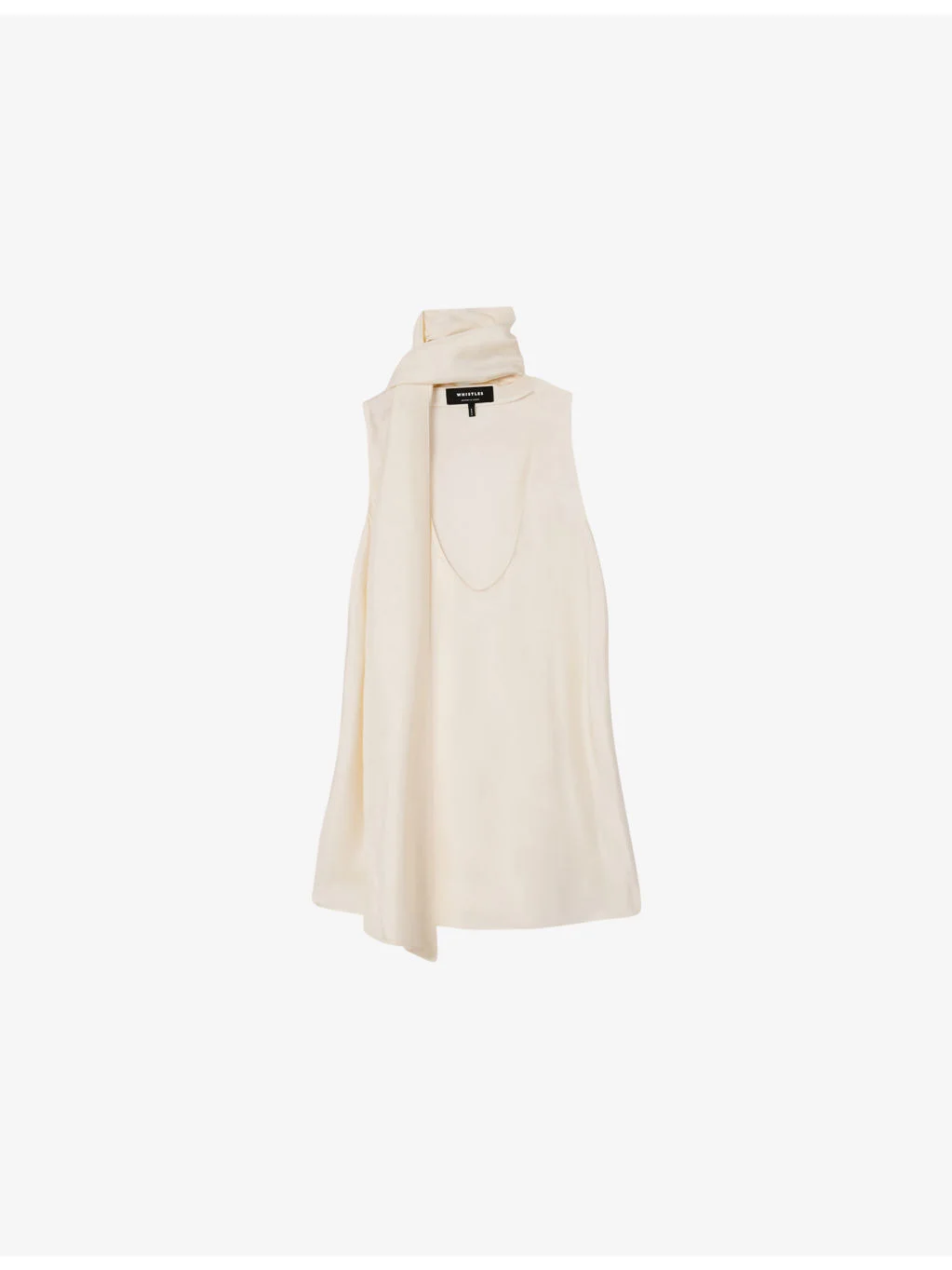Sleeveless Scarf Silk Top - 1