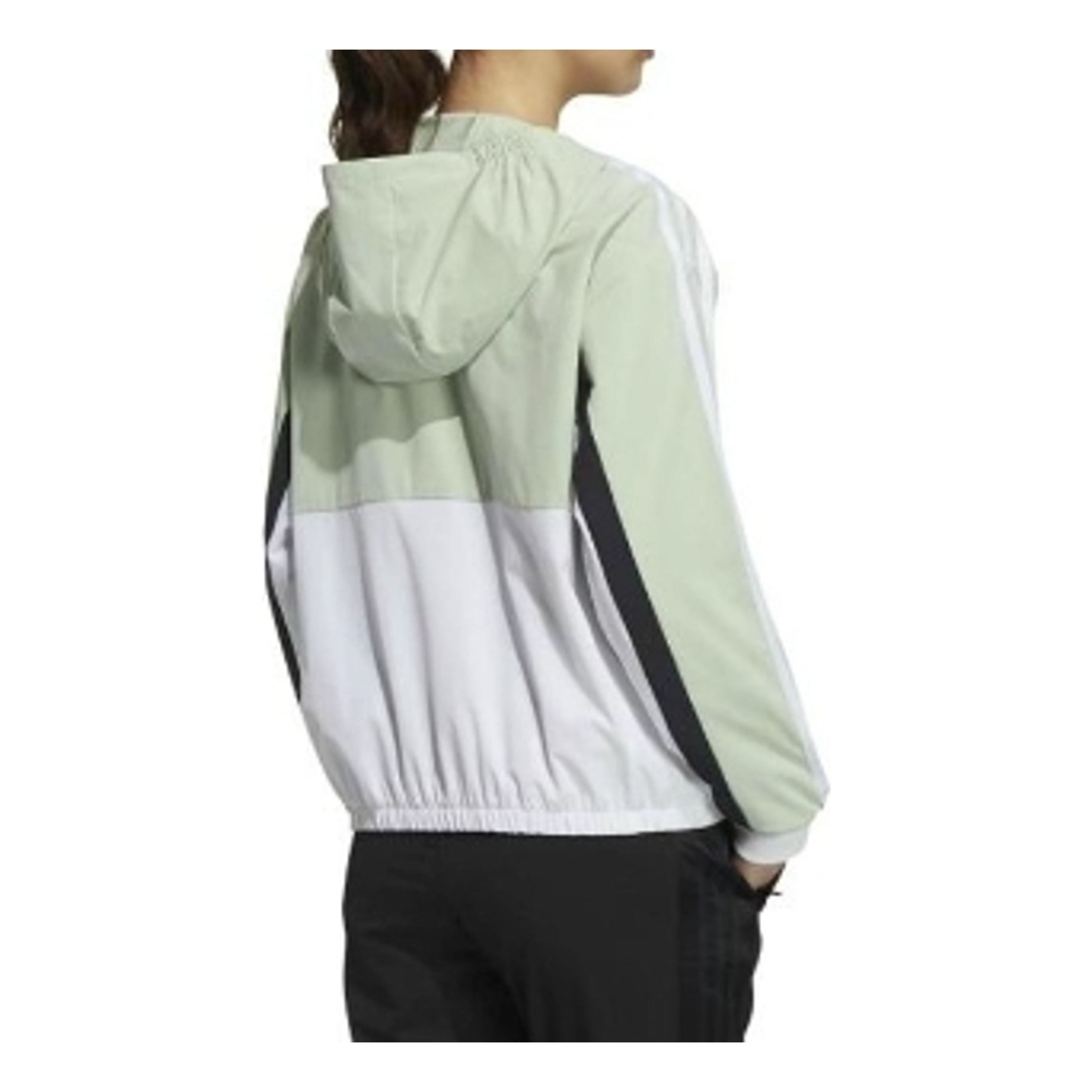(WMNS) adidas Hooded Jacket 'Green White' GP0621 - 3