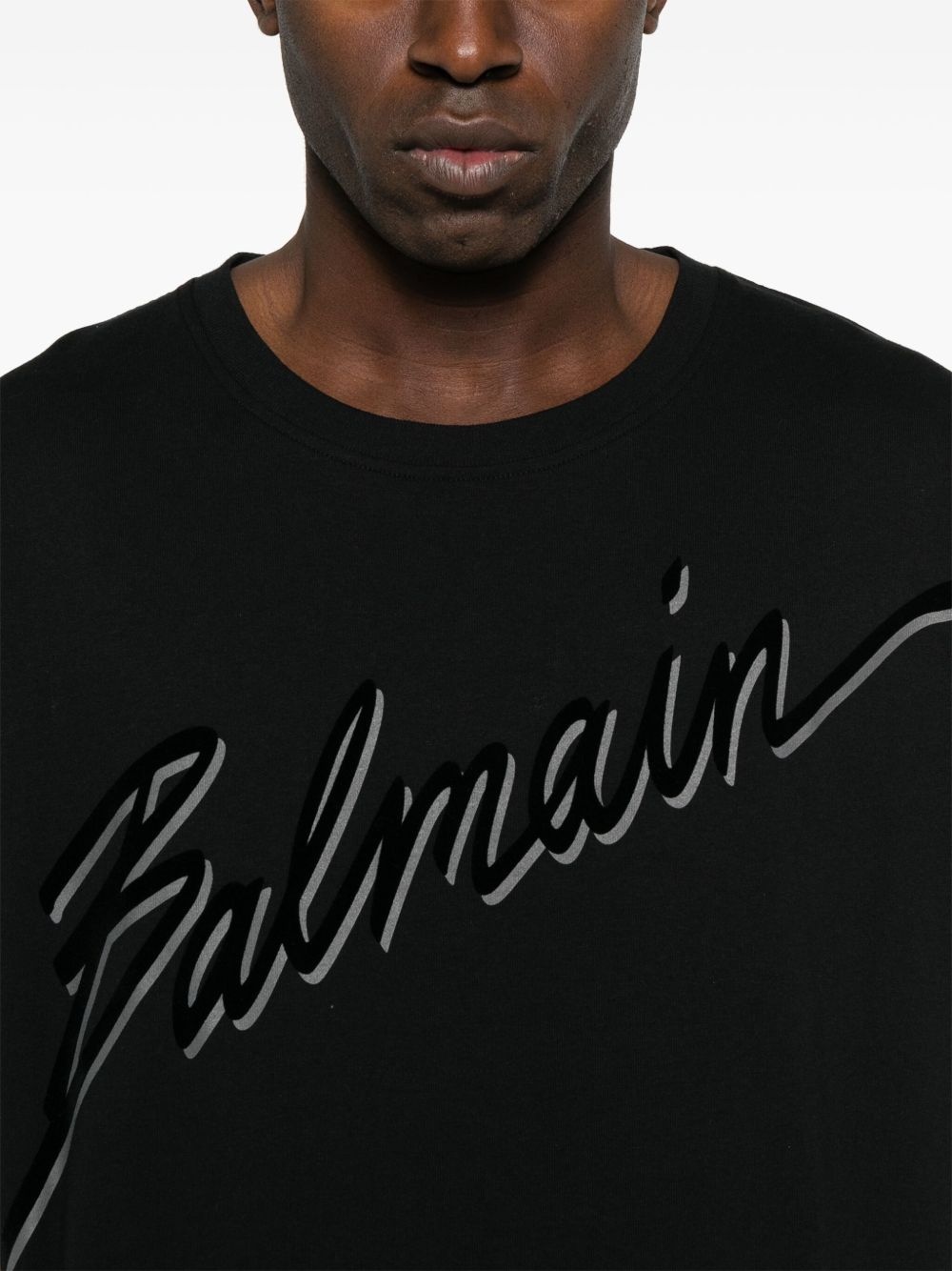 flocked-logo T-shirt - 4