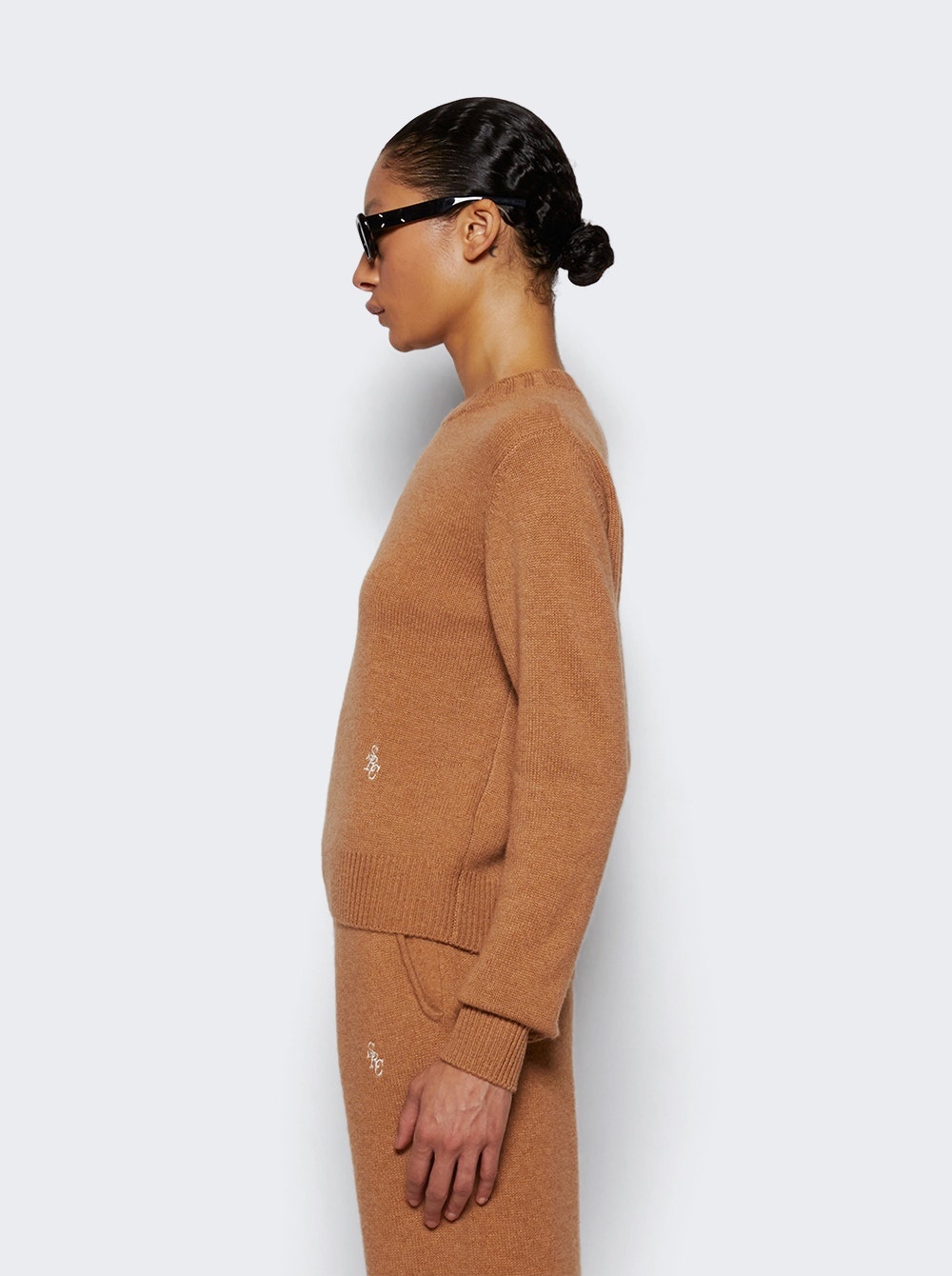 Crewneck Sweater Camel And White - 4