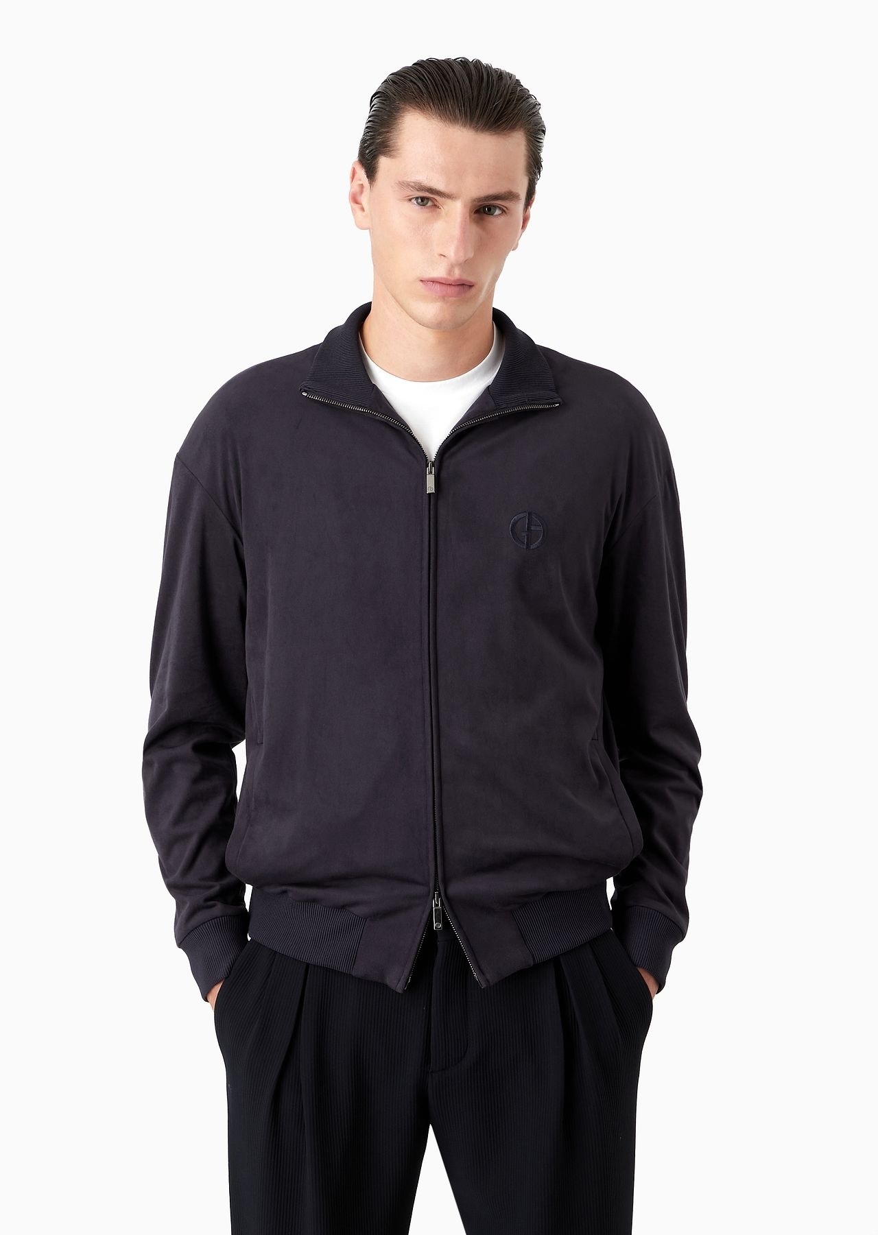 Suede-effect jersey blouson - 2