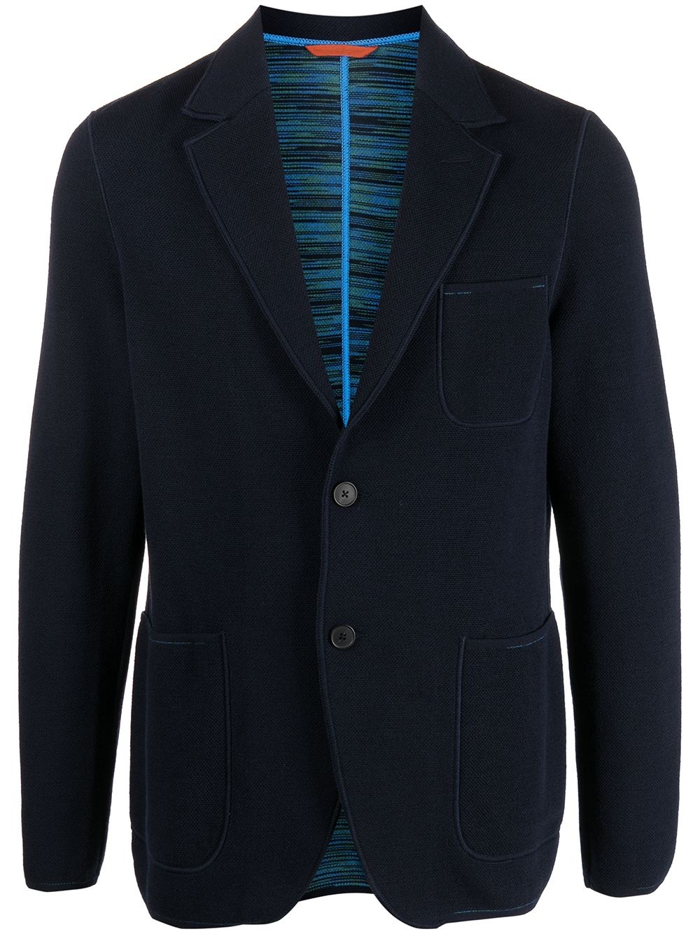 knitted single-breasted blazer - 1