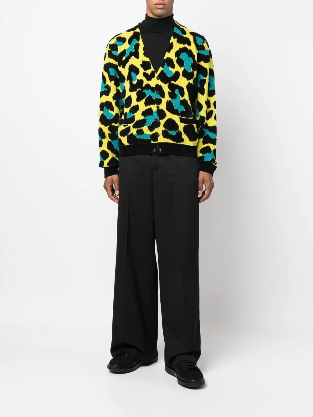 leopard-print V-neck cardigan - 2