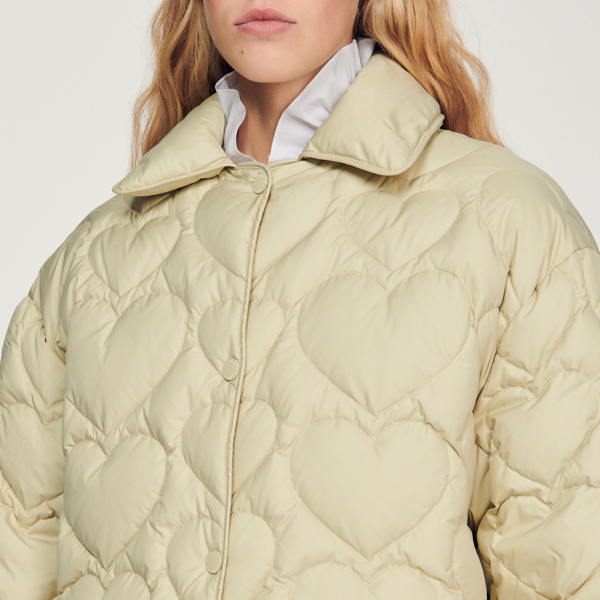Oversized padded jacket with hearts - 4