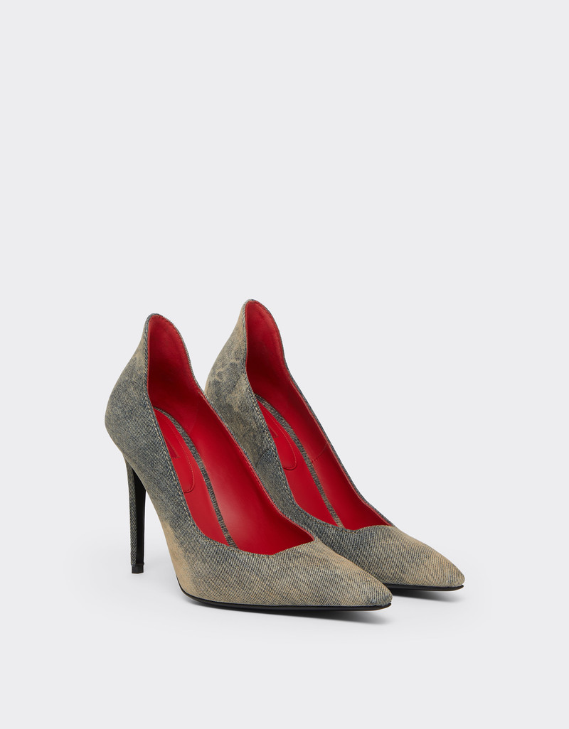 Stone-washed denim pumps 3