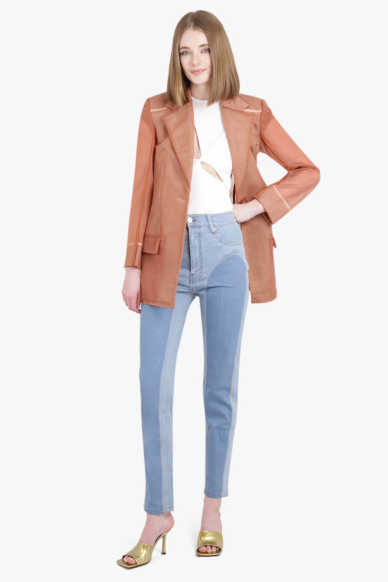 Y/Project BICOLOUR DENIM LEGGINGS BLUE outlook