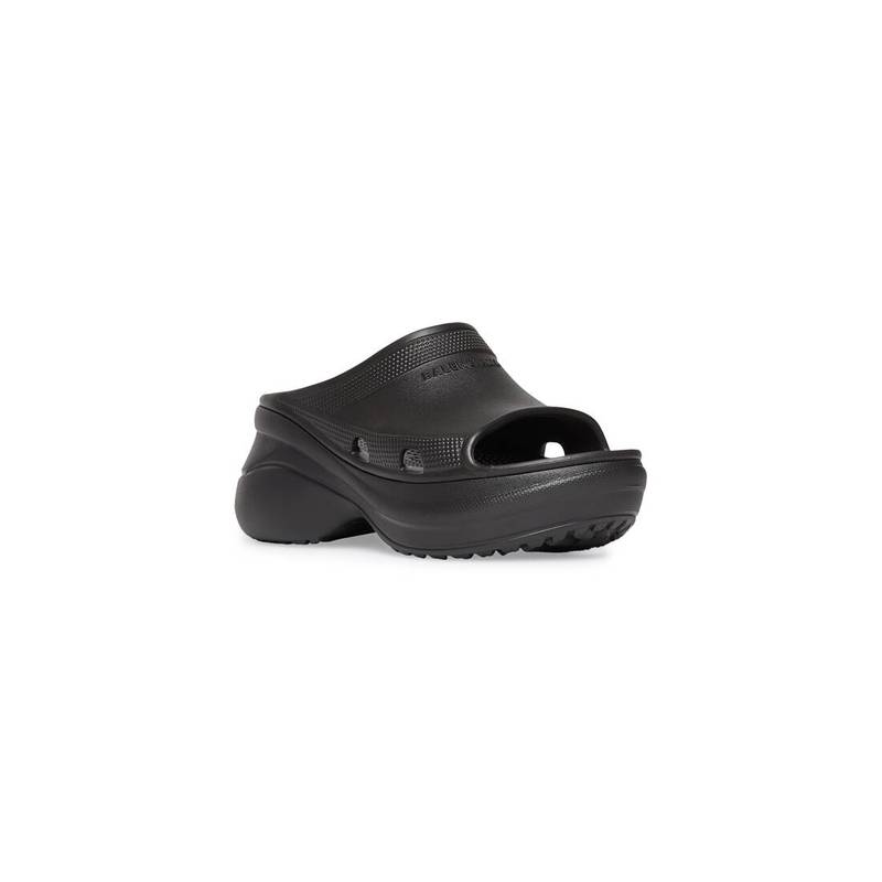 BALENCIAGA Men's Pool Crocs™ Slide Sandal in Black outlook