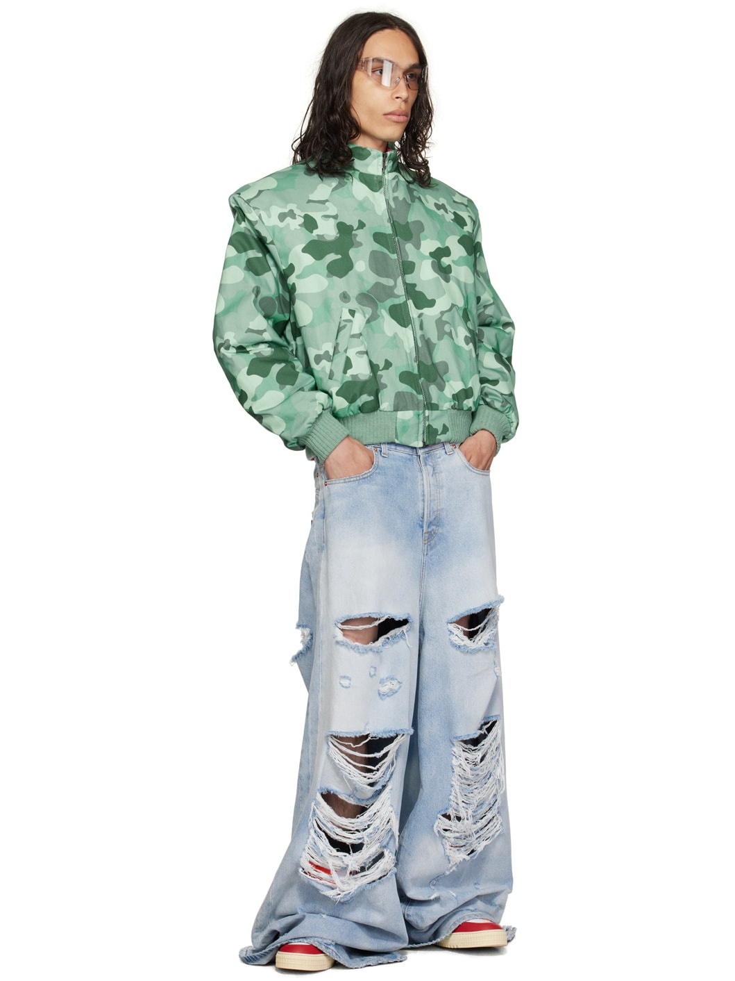 Green Camouflage Bomber Jacket - 4