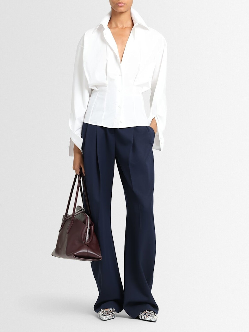 THE ATTICO Corset cotton poplin shirt outlook